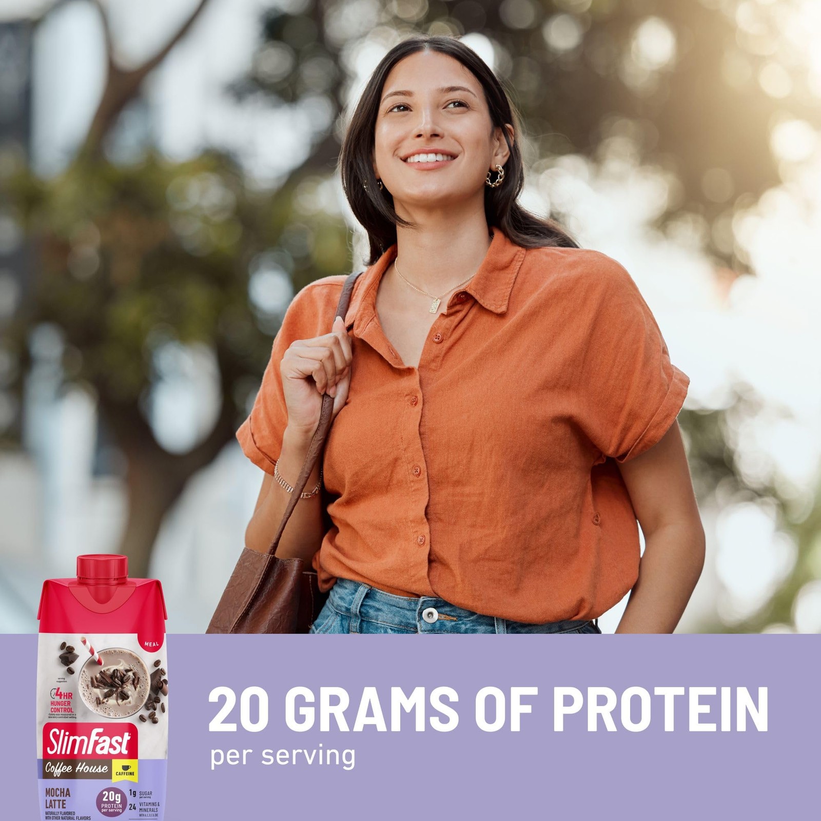 SlimFast Protein Shake, NEW Mocha Latte- 20g Protein, 11 Fl Oz (Pack of 12)