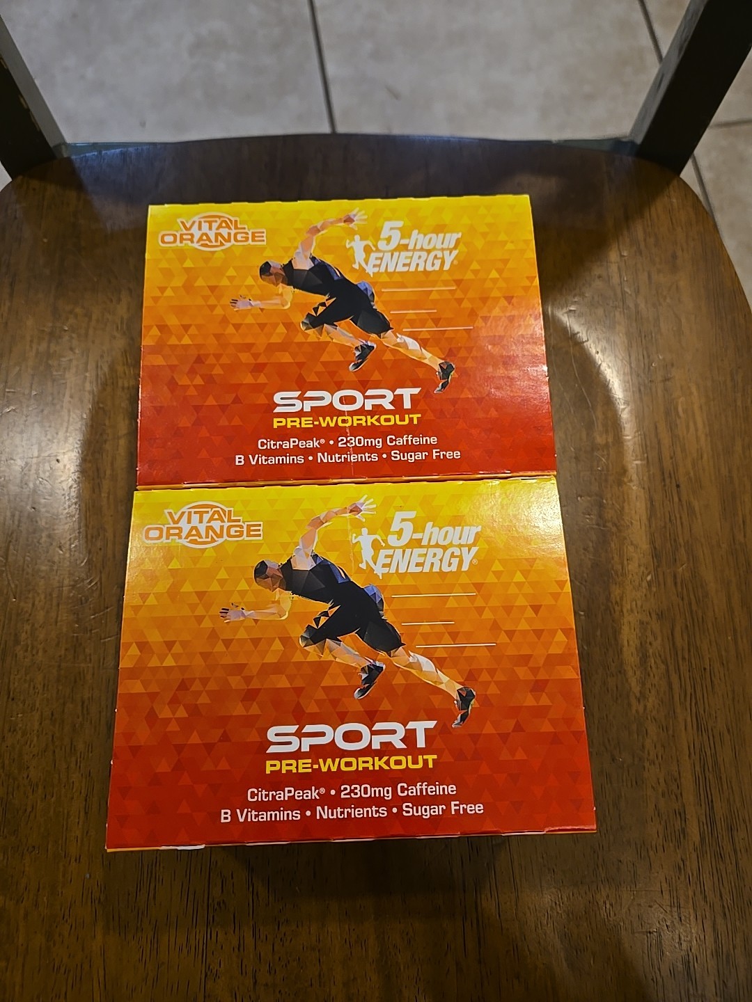 New Lot (2) x 5-Hour Energy Sport Pre-Workout Vital Orange 6-Pack Exp 10/30/2026