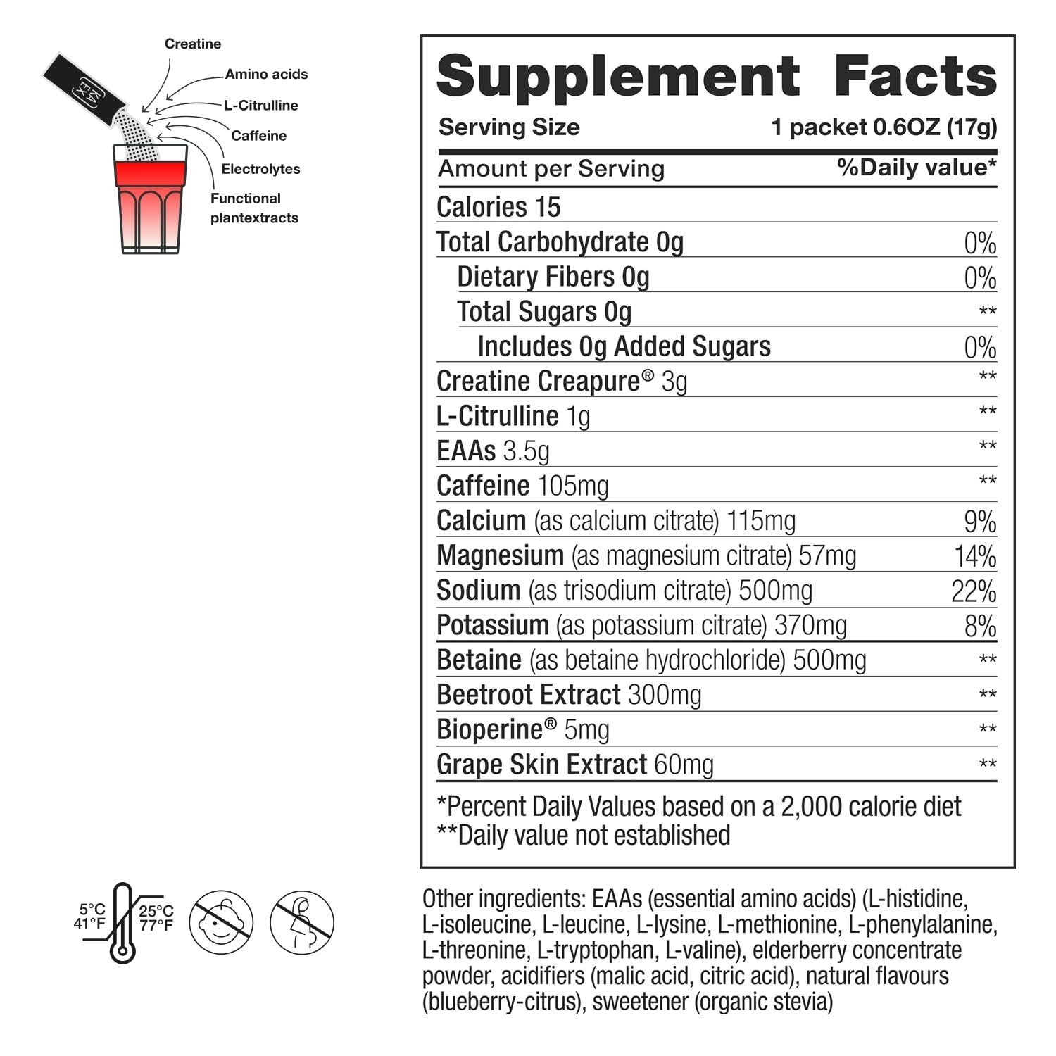 3-in-1 Creatine & EAA Booster Sport Drink Mix, Energy, Hydration, Performance, 3
