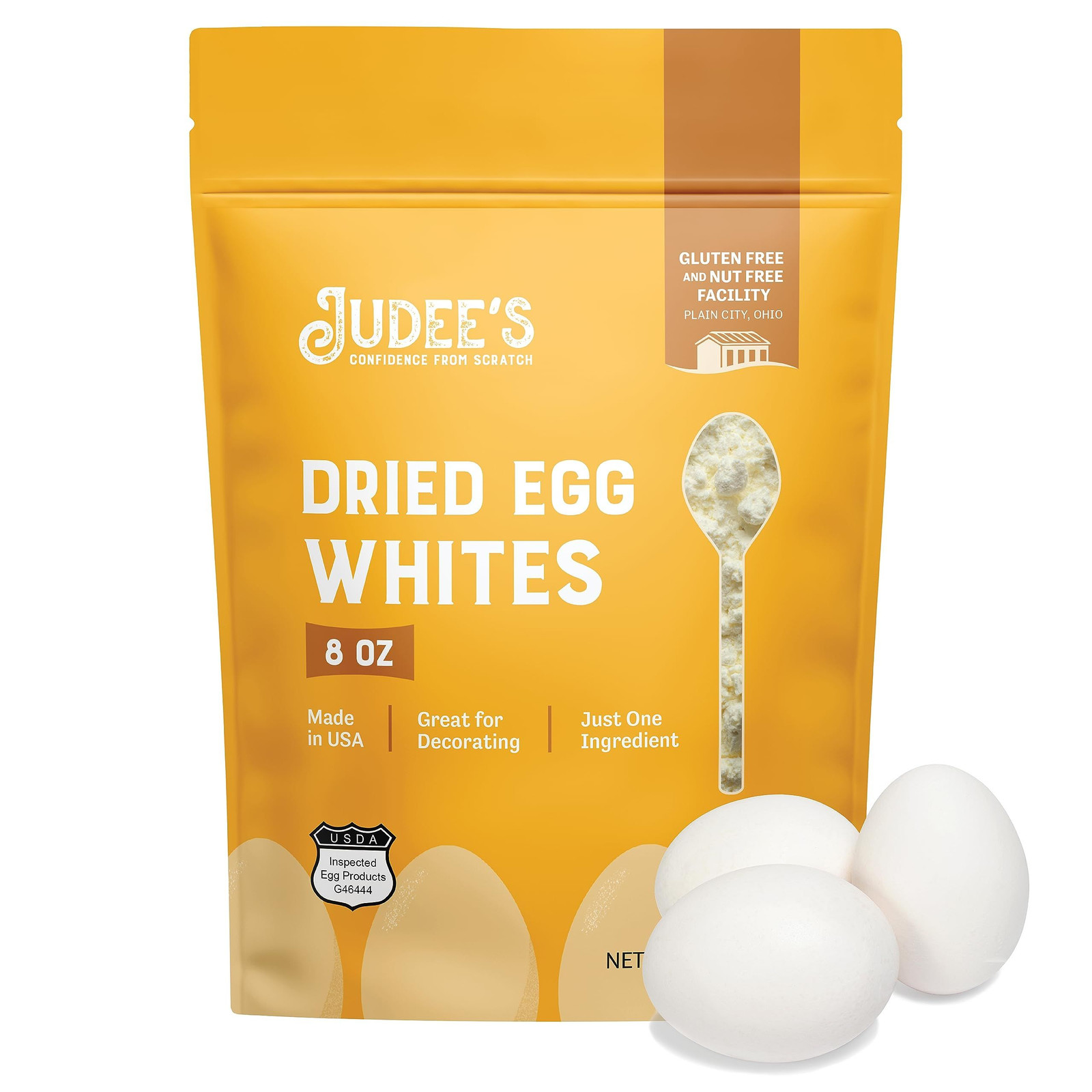 Judee’s Gluten Free Dried Egg White Protein Powder – 8 Ounce (Pack of 1)