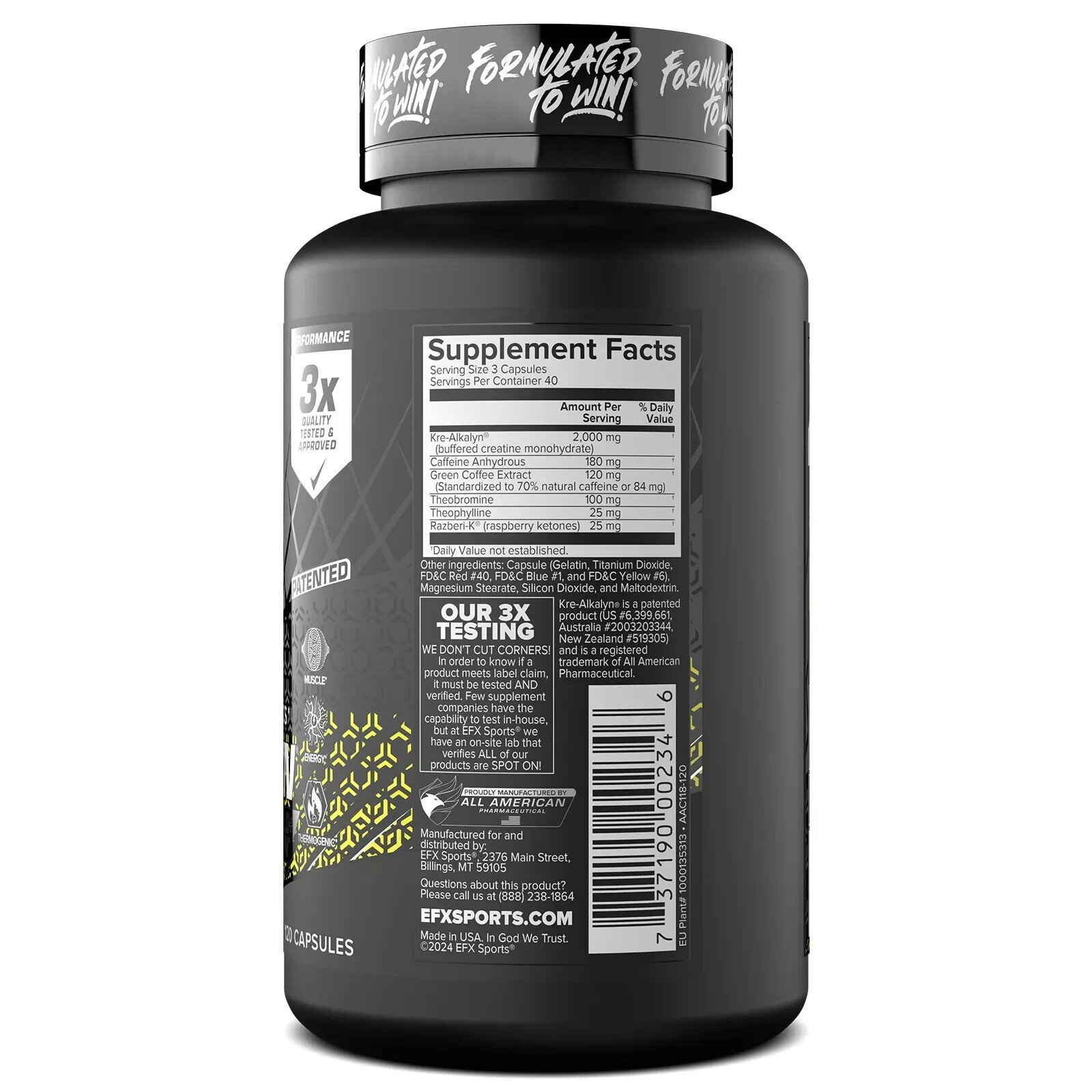 EFX Sports Kre-Alkalyn Hardcore 120ct