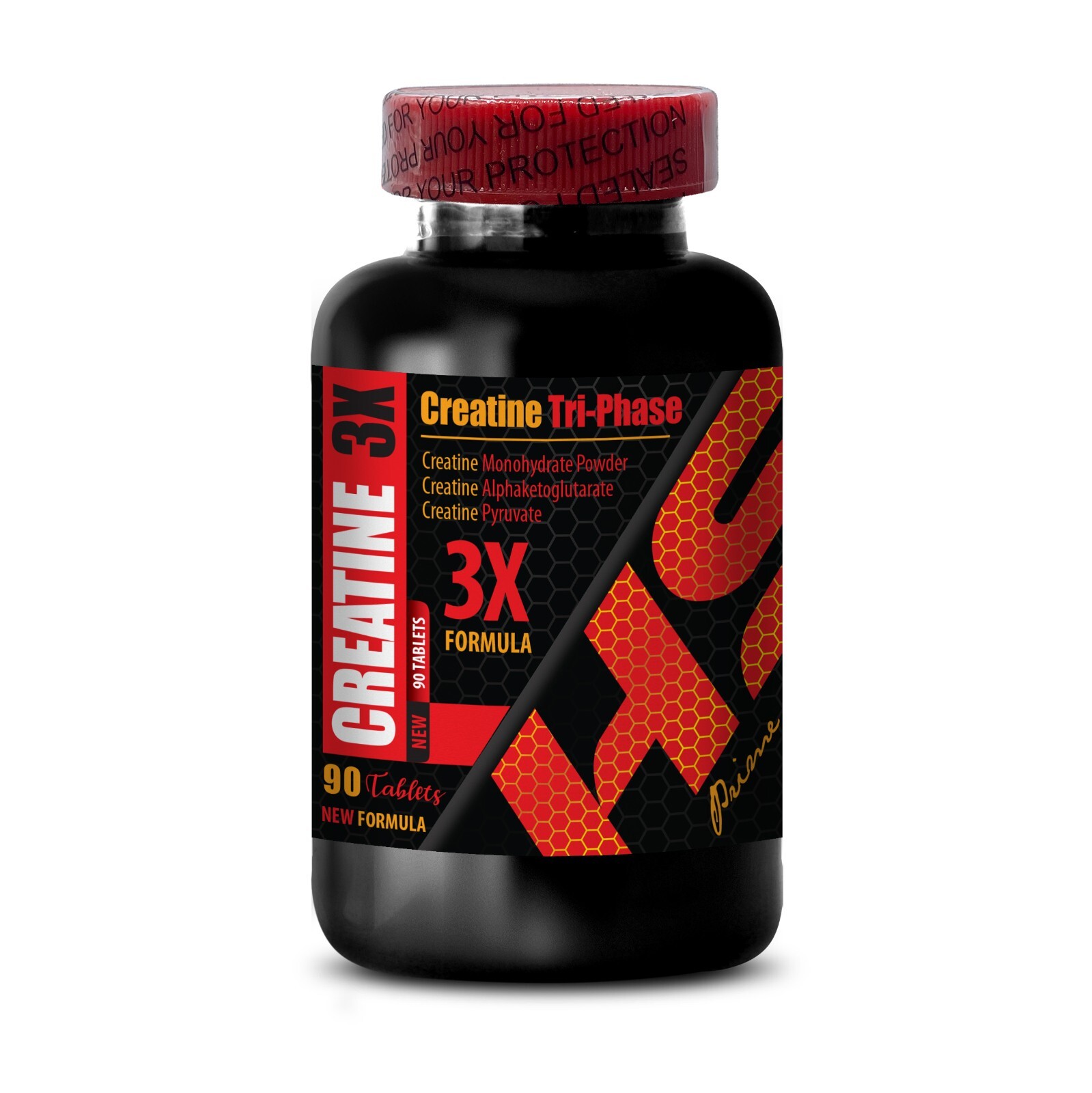 RAPID MUSCLE GROWTH – CREATINE 3X – Monohydrate Power 1 Bottle 90 Tablets