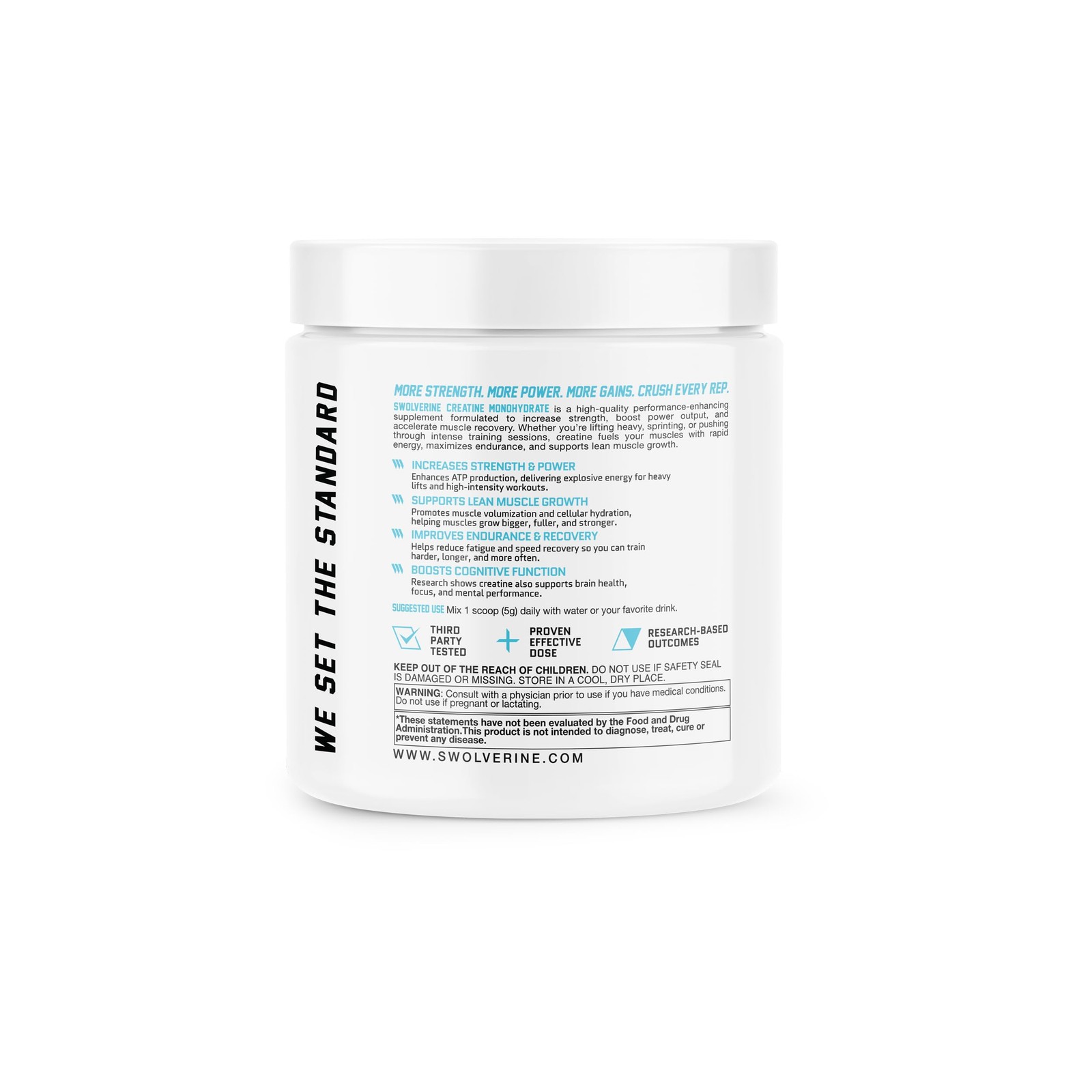 Swolverine Creatine Monohydrate Powder – 5g Micronized 5.3 Ounce (Pack of 1)