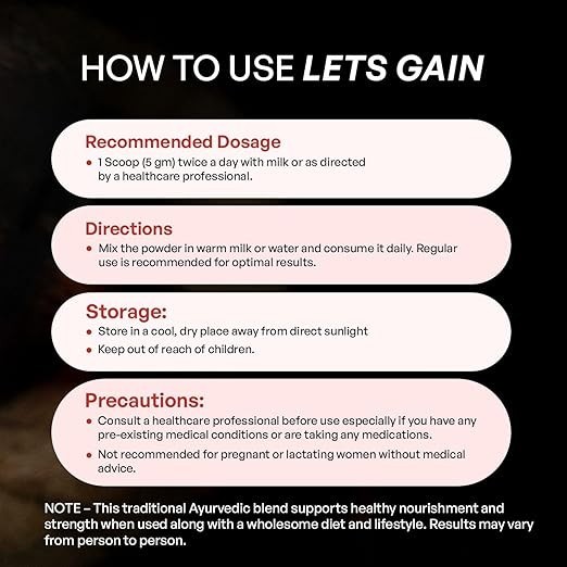 Ayuvya Lets Gain Helps Increasing Muscle Mass & Energy Levels Promotes Overall