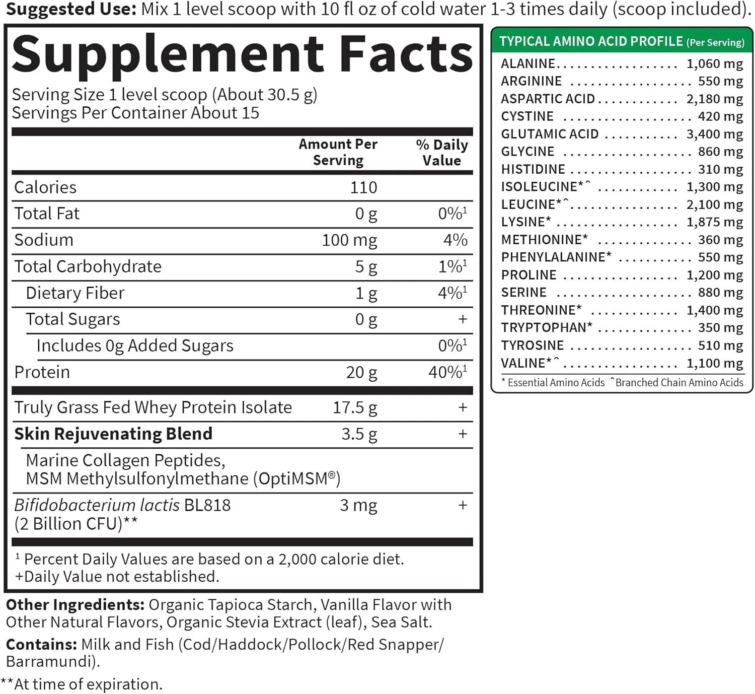 Sport, Grass Fed Whey+, Vanilla, 1 lb 0.14 oz 457.5 g