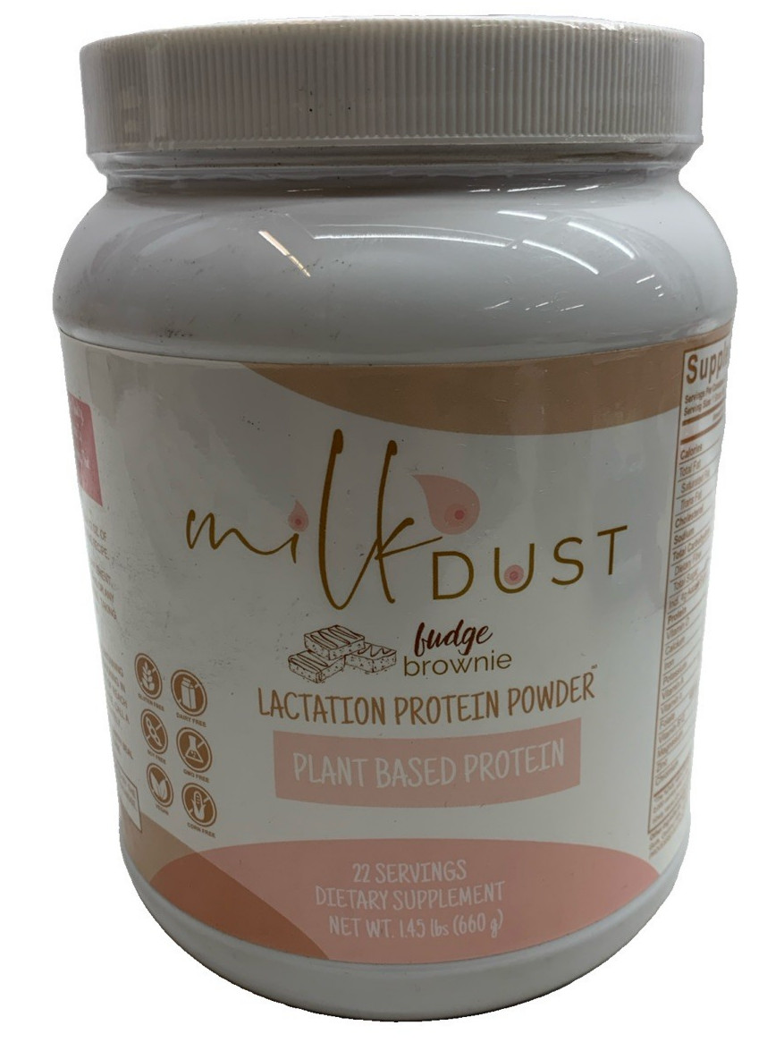Milk Dust Lactation Protein Powder Fudge Brownie 1.45lbs 22 Servings Plant-Based