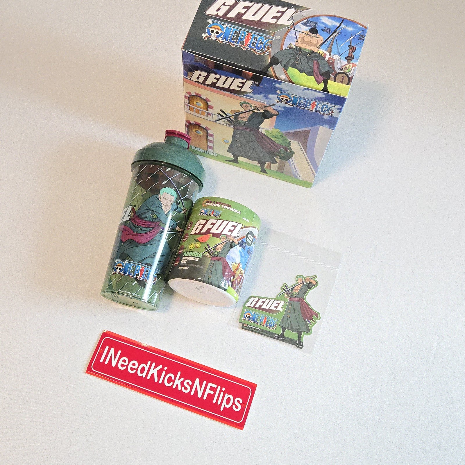 Gfuel x One Piece Zoro Ashura Collector’s Box With Shaker Cup – ENERGY NEW 2026✅
