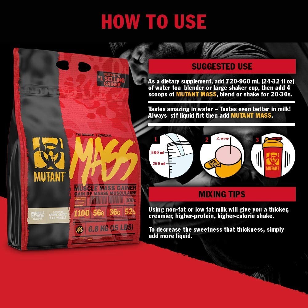 Mutant Mass Weight Gainer Protein Powder – Build Muscle Size and Strength 5LB