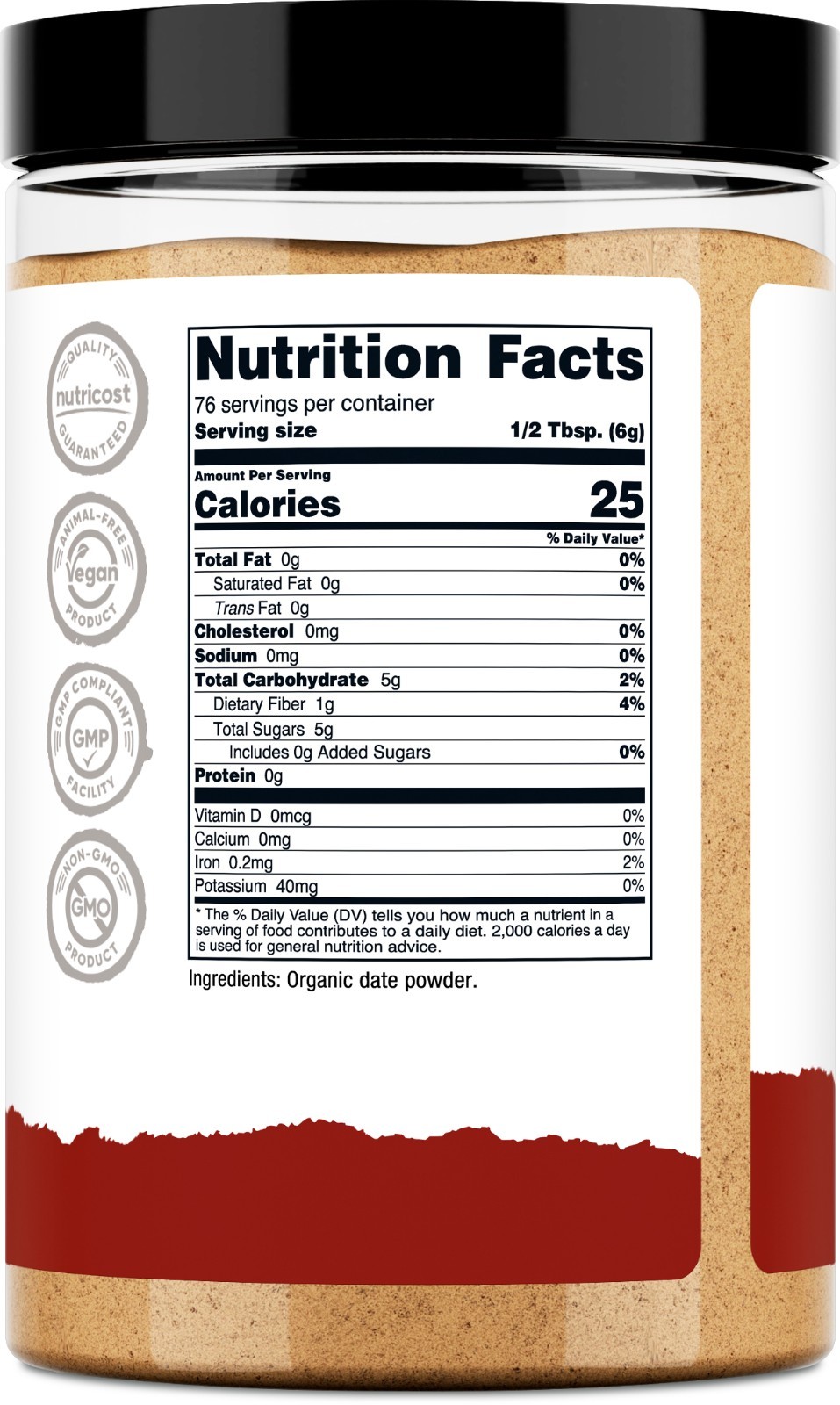 Nutricost Organic Date Sugar (1LB) – USDA Organic, Vegan, GMO-Free