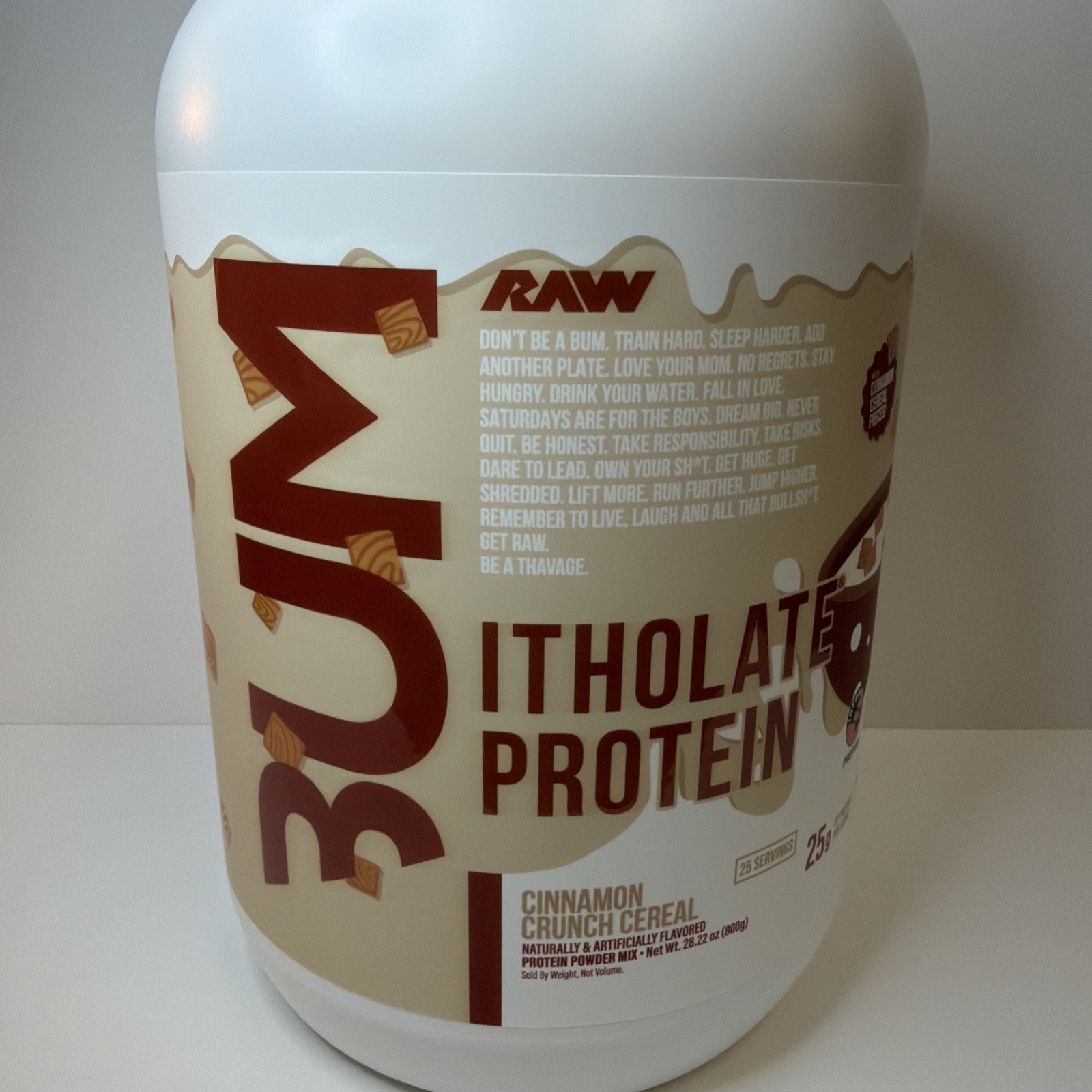 Raw Nutrition BUM Itholate Protein – Cinnamon Crunch Cereal – New – 25 Servings