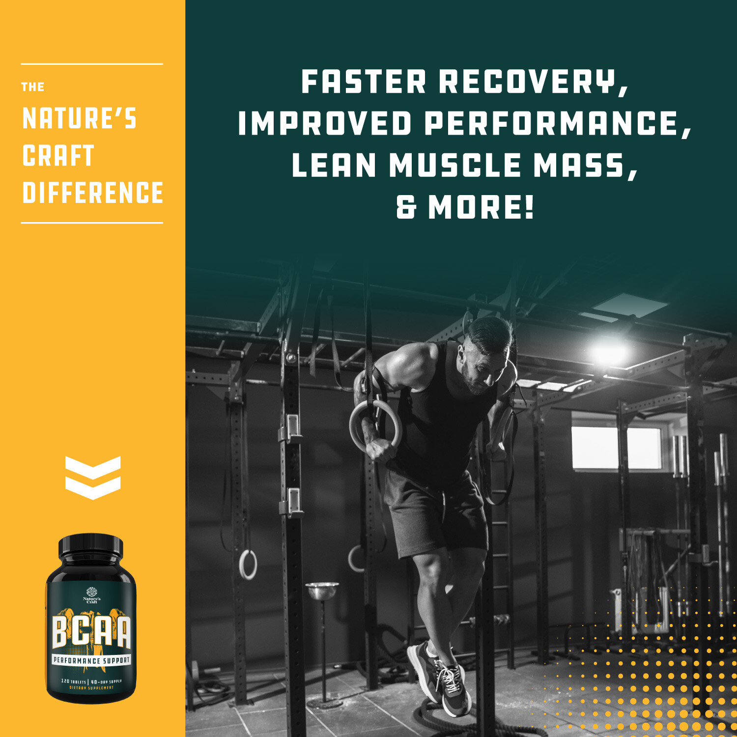 Branch Chain Amino Acids Supplement – Vegan BCAA Tablets Post Workout 120ct