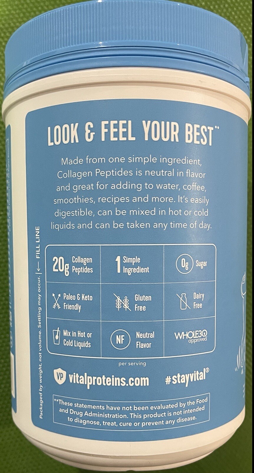 Vital Proteins COLLAGEN PEPTIDES 20g Unflavored 24 oz. Exp. 11//2026