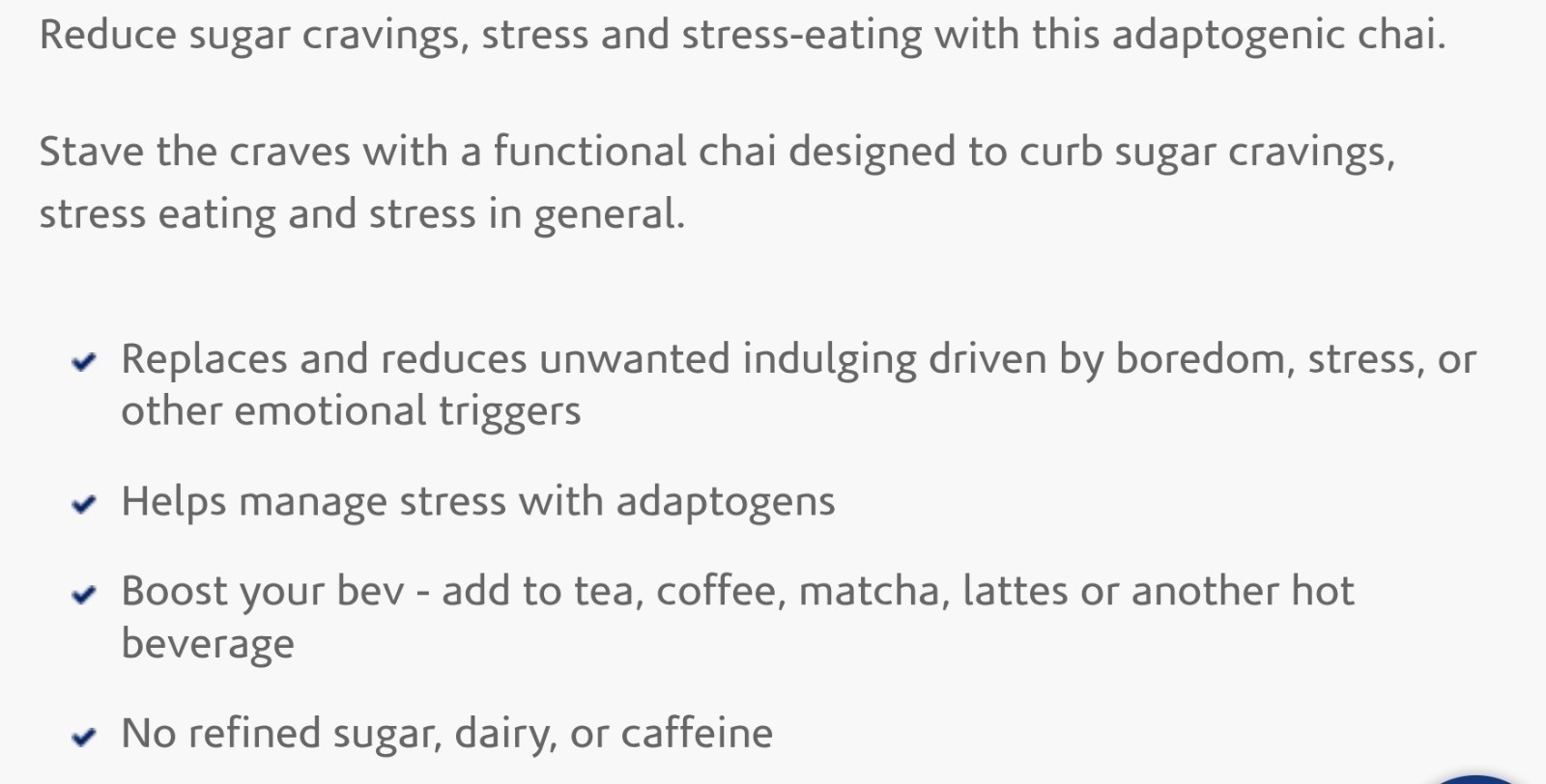 Wile STAVE THE CRAVE 3.4 oz (30 Serv) Reduce Sugar Crave Chai Drink BESTBY 07/26
