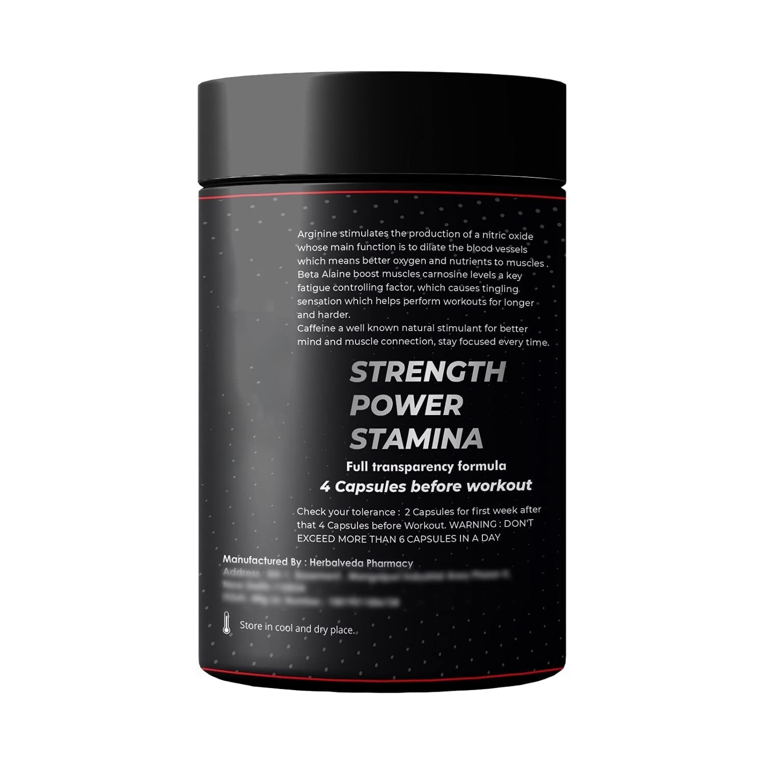 HerbalValley Pump Pre Workout Capsules 120 | 800MG Supplements