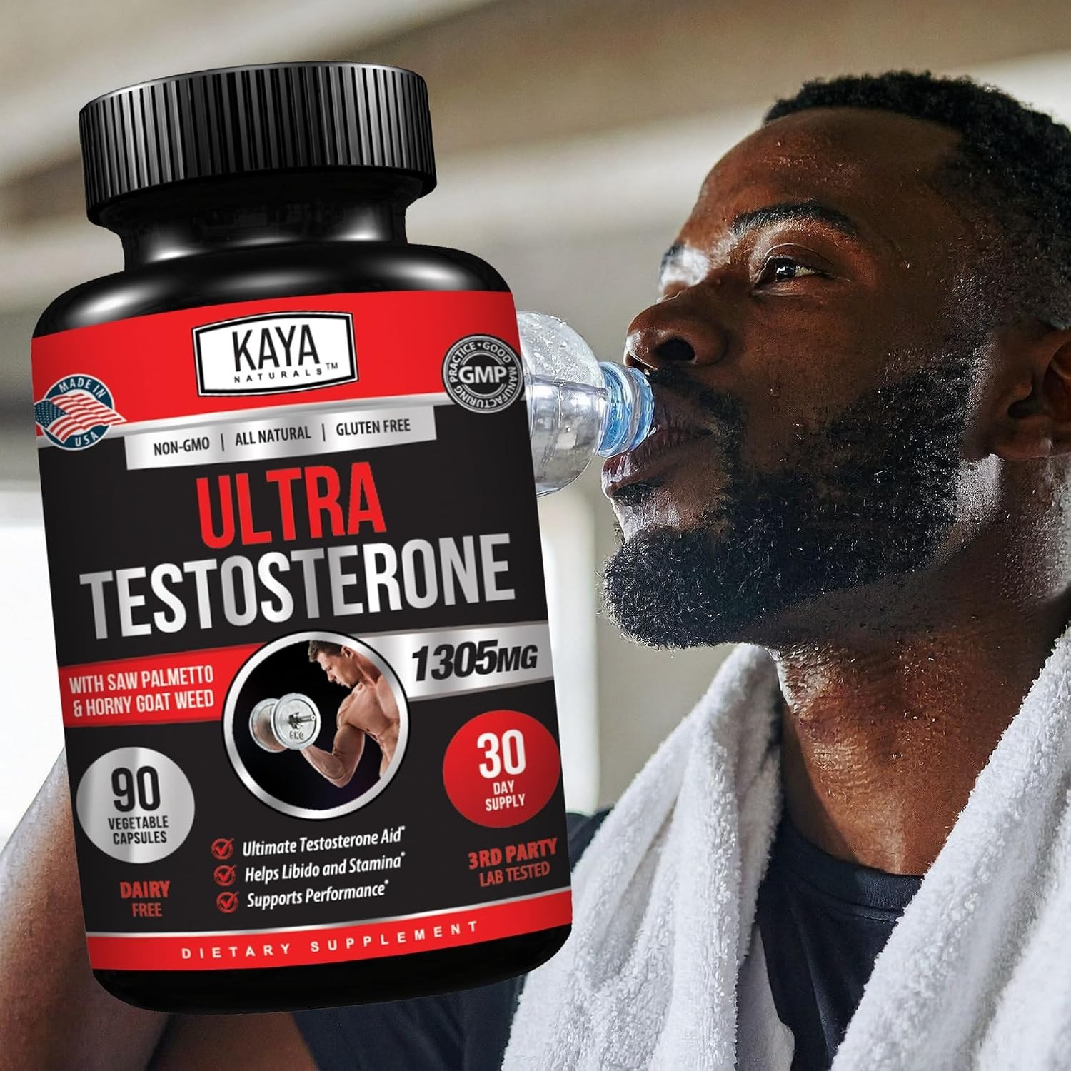 Men’s Testosterone Booster with Tribulus Terrestris – 90 Capsules for Vitality