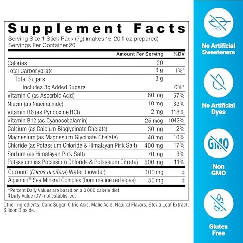 Liquid Labs Electrolytes Powder Packets | Hydration 20 Servings (Pack of 1)