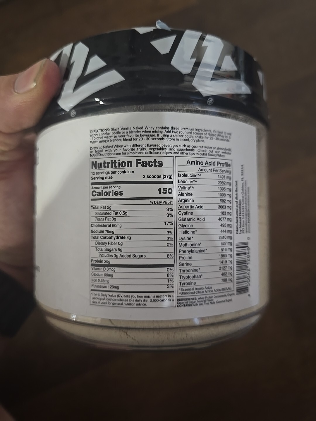 Naked Vanilla Whey Protein 1Lb, Only 3 Ingredients, All Natural Grass Fed Whe…