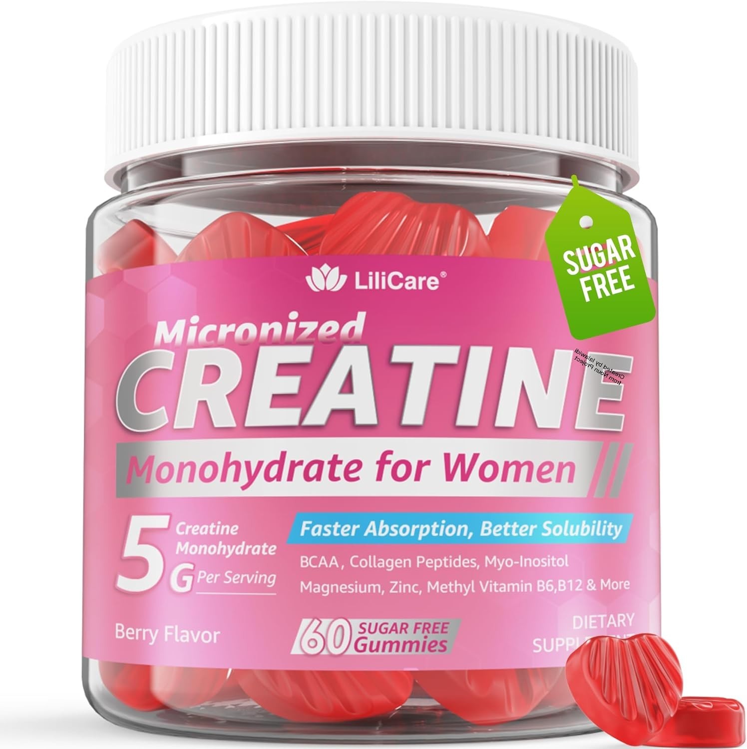 Creatine for Women Gummies, Micronized Creatine Monohydrate + Myo-Inositol