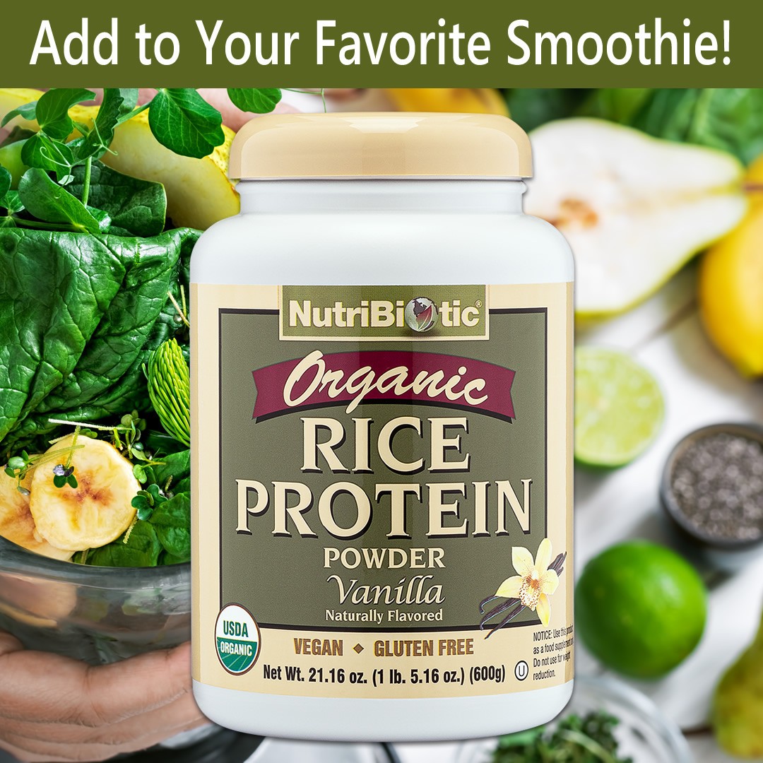 NutriBiotic Organic Rice Protein, Vanilla Protein Powder 21.16 Oz (1 Lb 5 Oz)