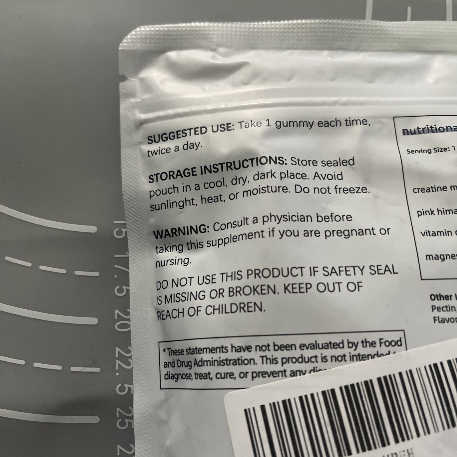 ENERZAA Creatine Gummies Blue Razz Flavor 180g 30 Day Supply