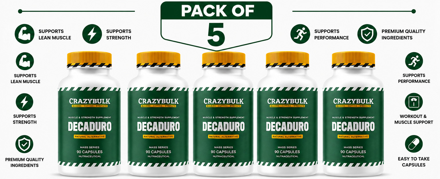 CrazyBulk Decaduro Stack Recovery Energy Workout 90 capsules Pack of 5 F/S