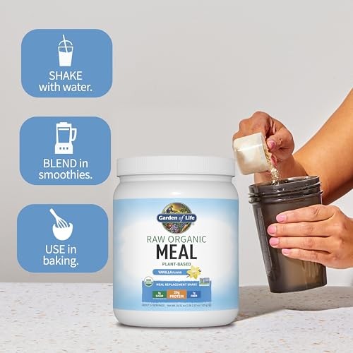 Organic Vegan Meal Replacement Shake 20g Protein 150 Calories Vanilla 17oz