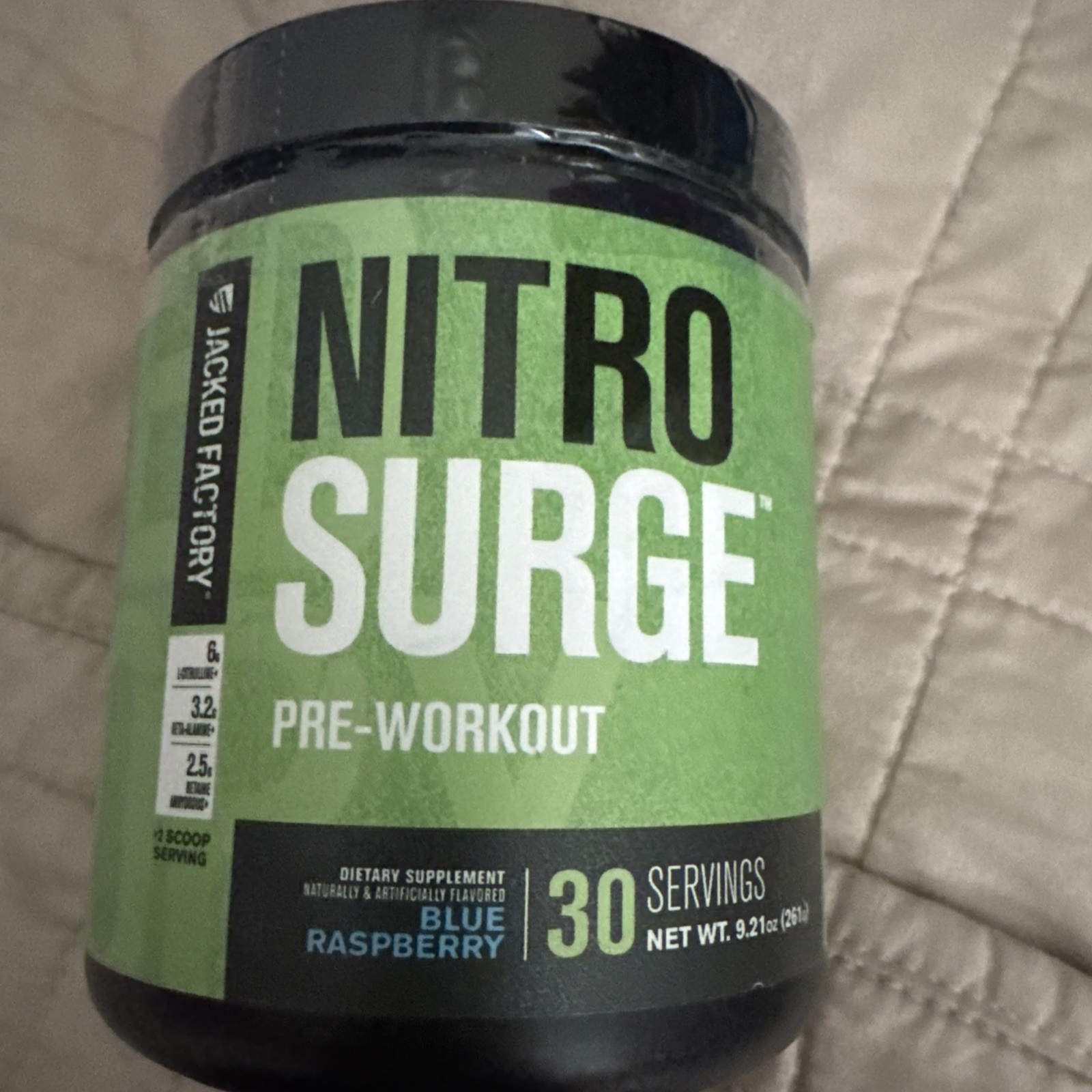 Nitrosurge Build Pre Workout approx 30 Serv Blue Raspberry EXP 5/27 NEW