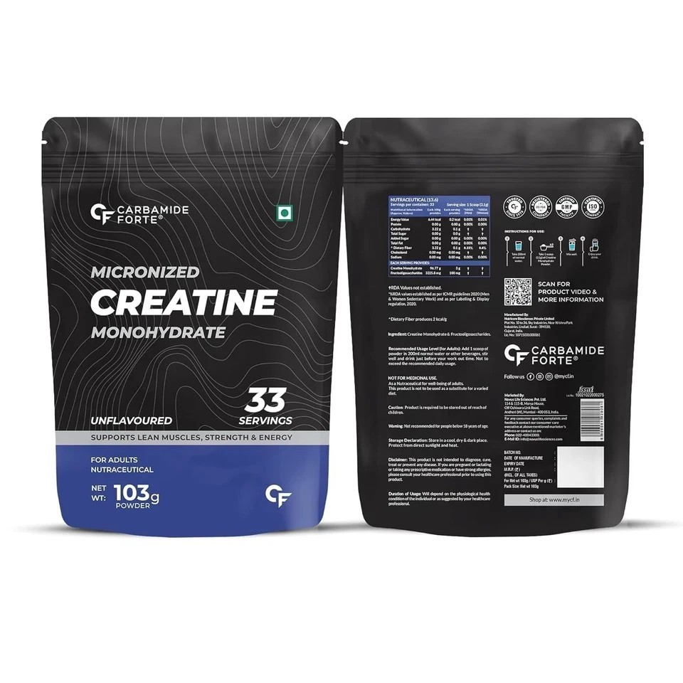 Creatine Micronized Monohydrate Powder | Unflavoured – 33 Servings – 103g c704