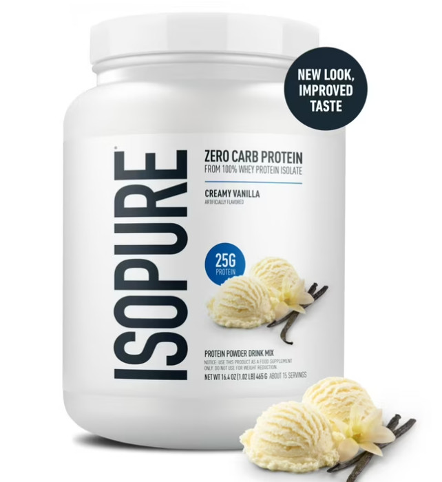 Isopure Zero Carb 100% Whey Protein Isolate Vanilla 15 Servings 25g Protein