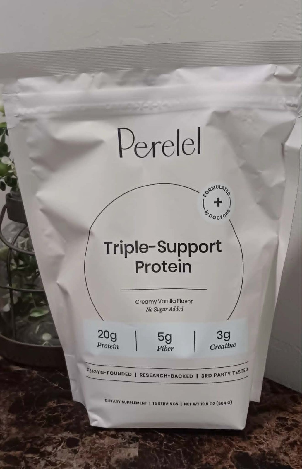 Perelel Triple-Support Plant Based Protein – Creamy Vanilla- Exp 01/2028 – New