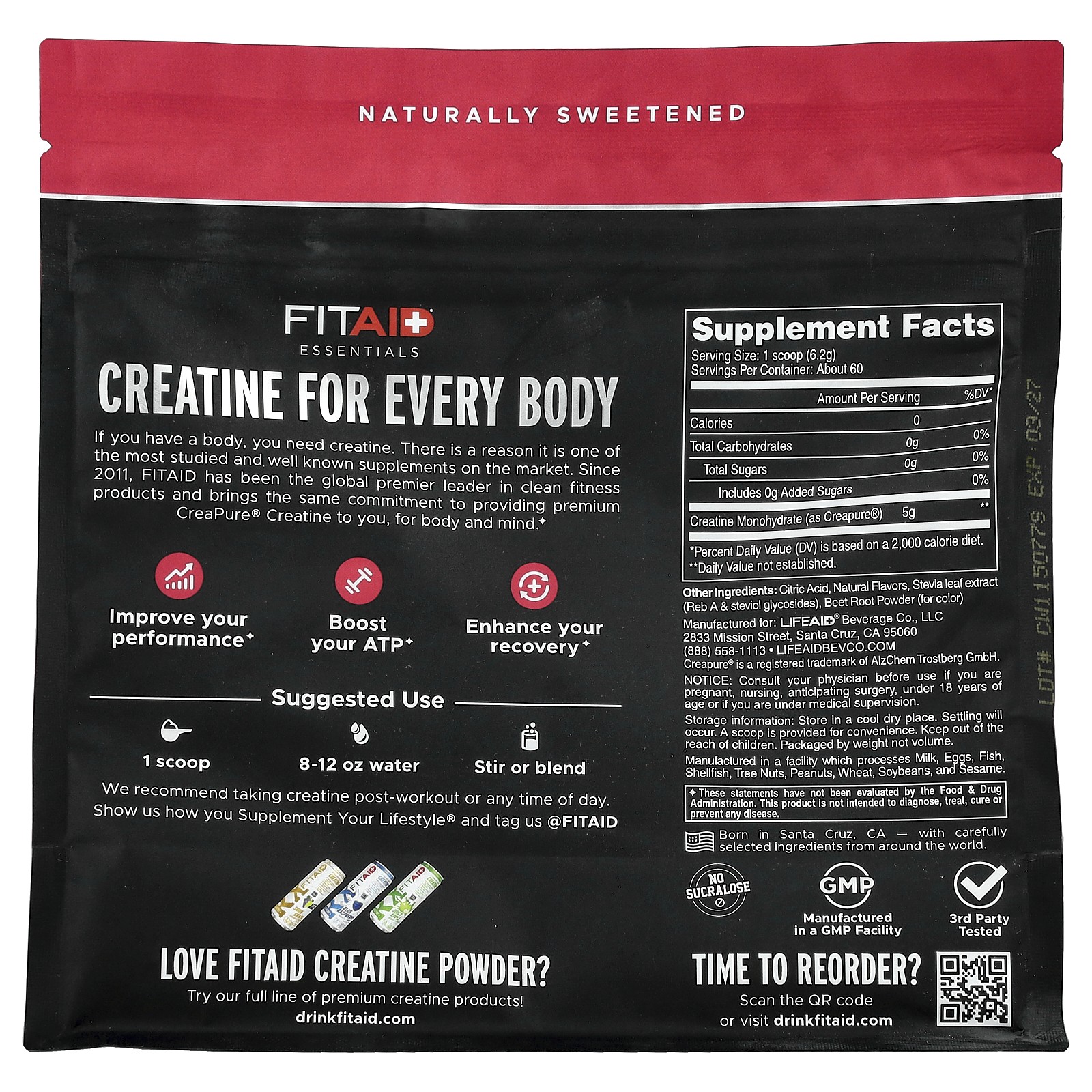 Essentials, Creatine Monohydrate, Watermelon Rush, 13.1 oz (372 g)