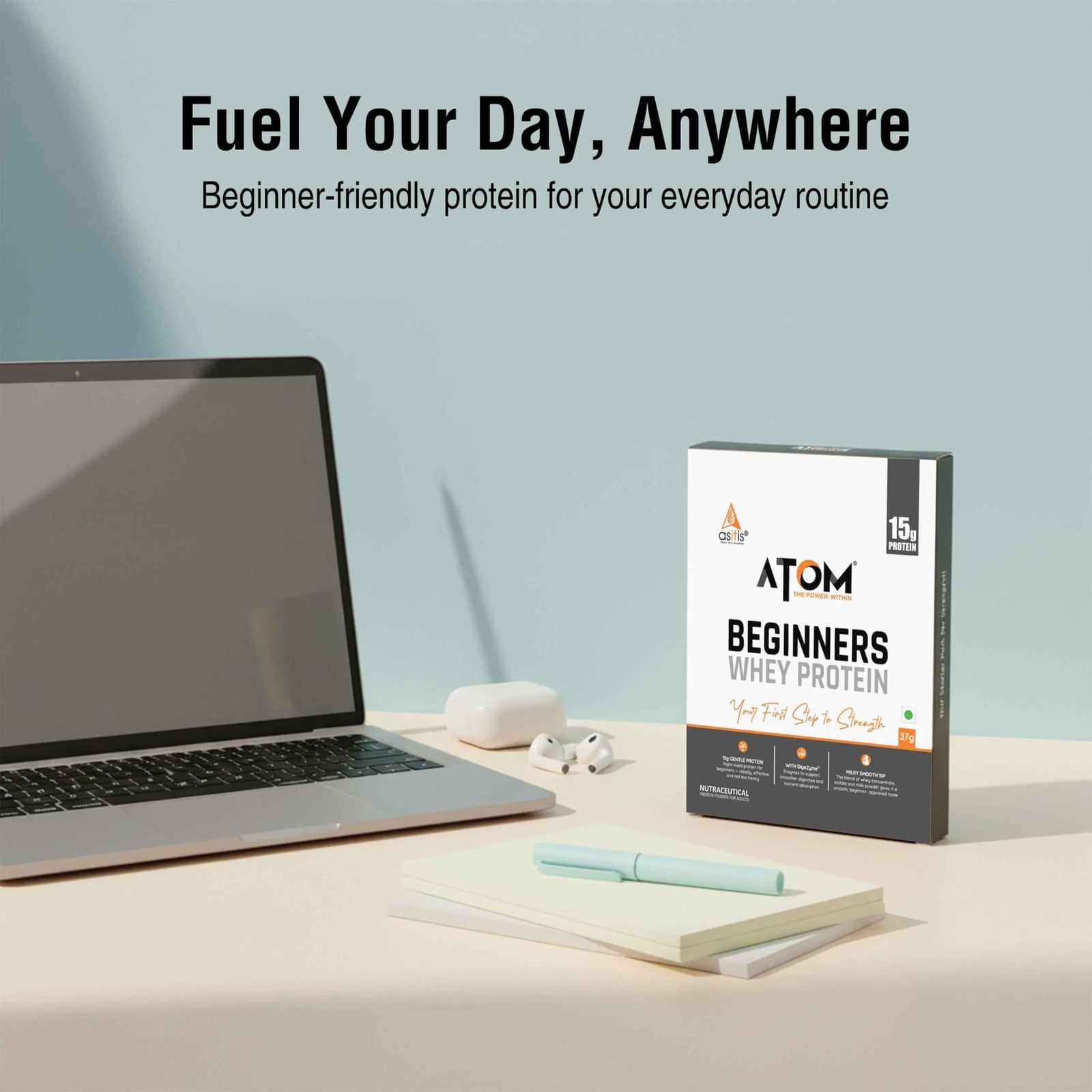 AS-IT-IS ATOM Beginners Whey 37g 15g Protein