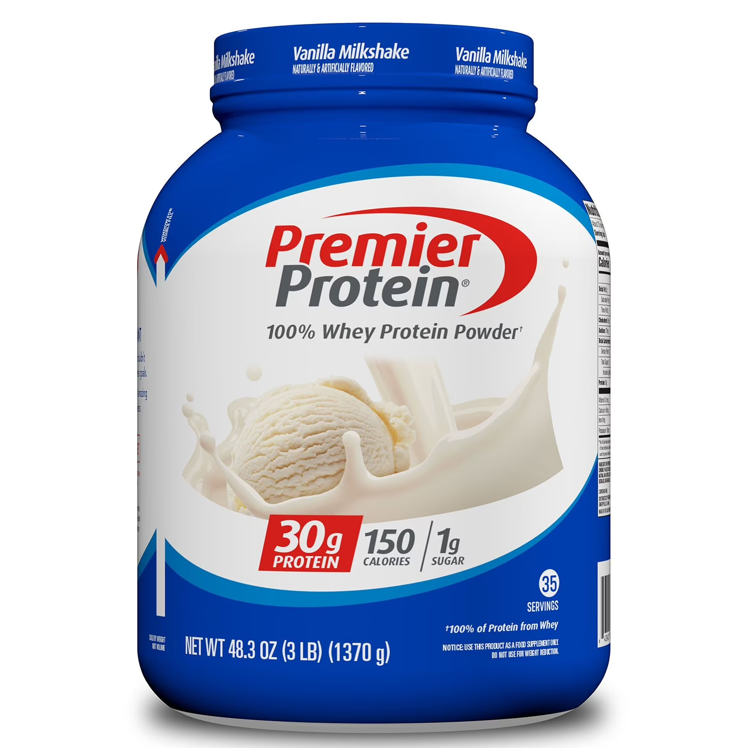 2 pack – Premier Protein 30g High Protein Powder, Vanilla Milkshake, 6 lbs Total