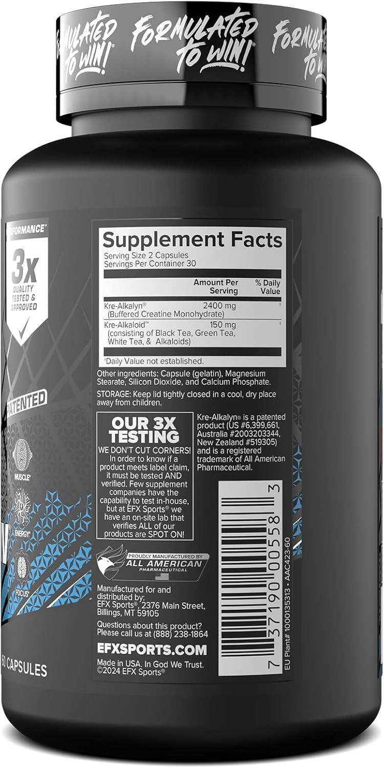 EFX Sports Kre-Alkalyn PRO – PH Creatine Monohydrate Pre Workout Supplement