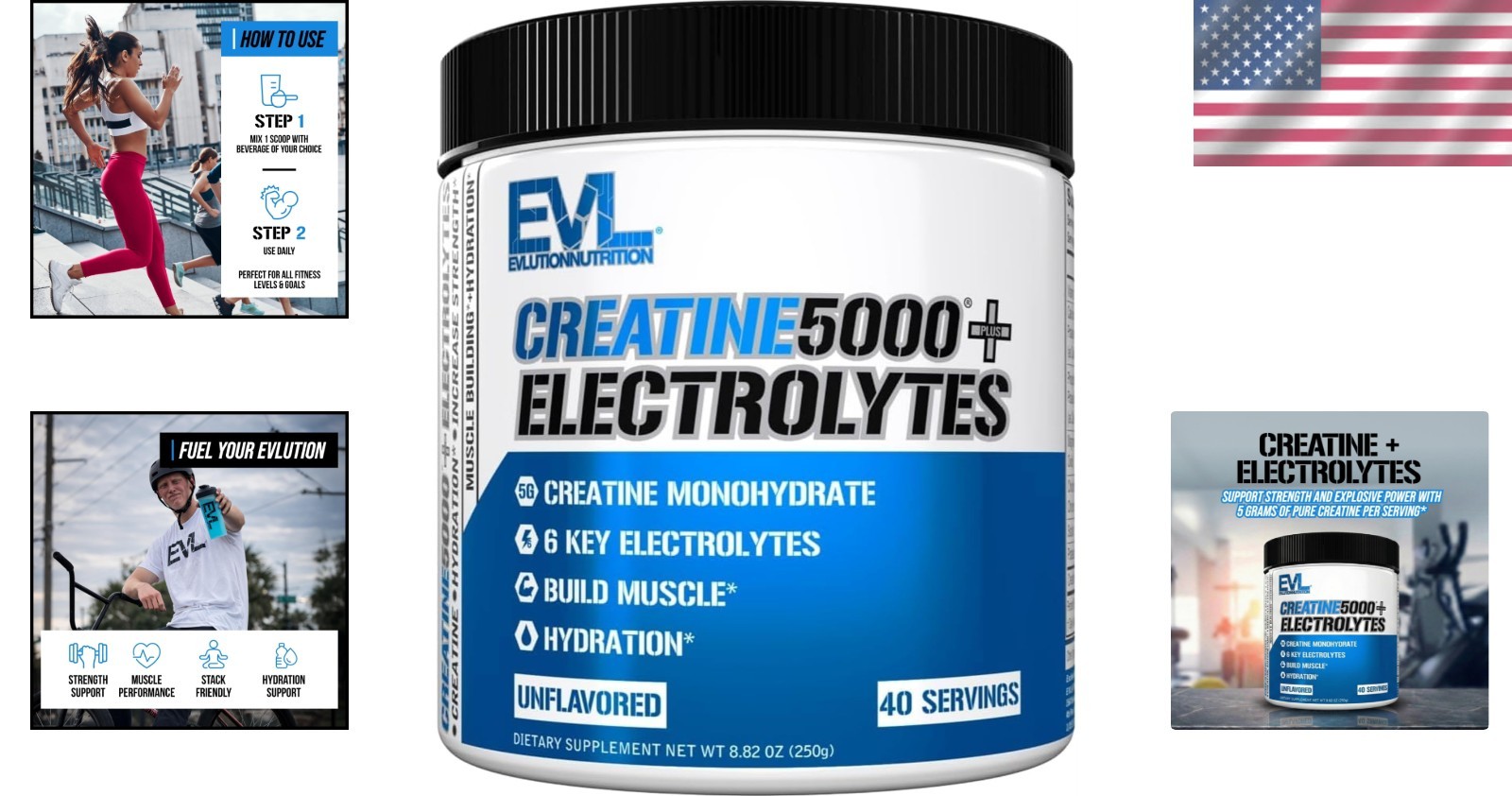 Unflavored Creatine 5000 Powder with Electrolytes | Boosts Hydration & Recovery