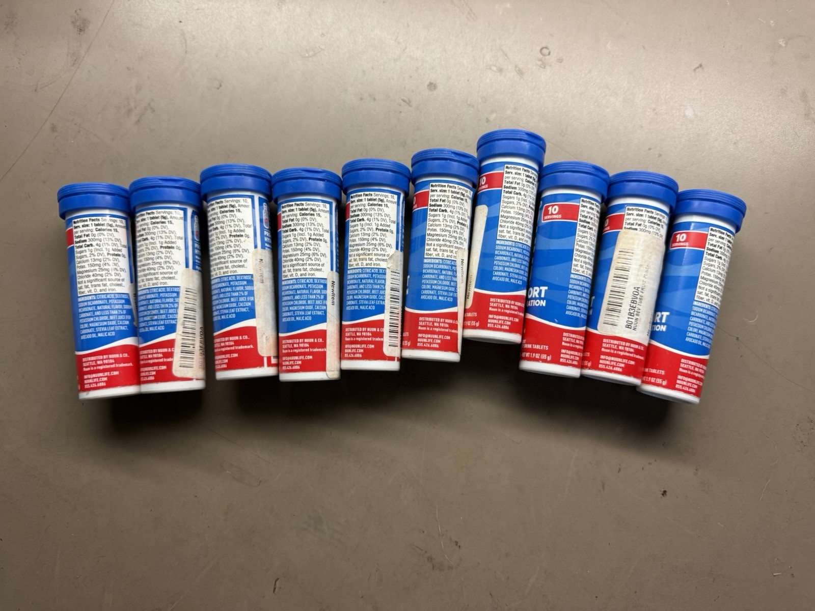 New 10X NUUN Sport Hydration Electrolyte Tubes 10 Count Tablets Each Fruit Punch