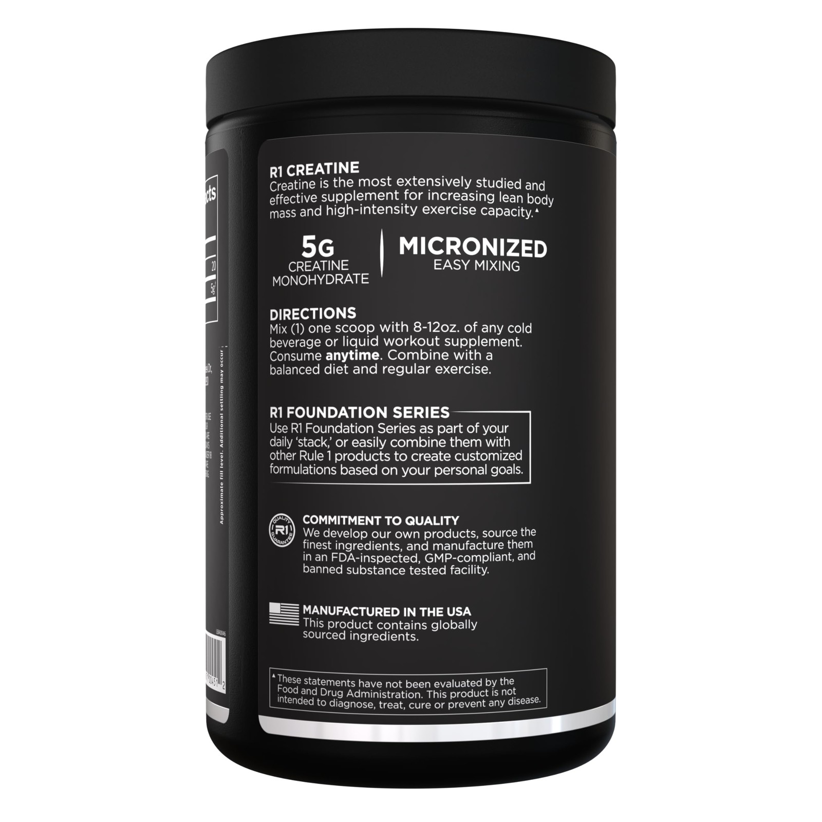 Rule 1 Proteins Creatine Powder Unflavored 75 Servings