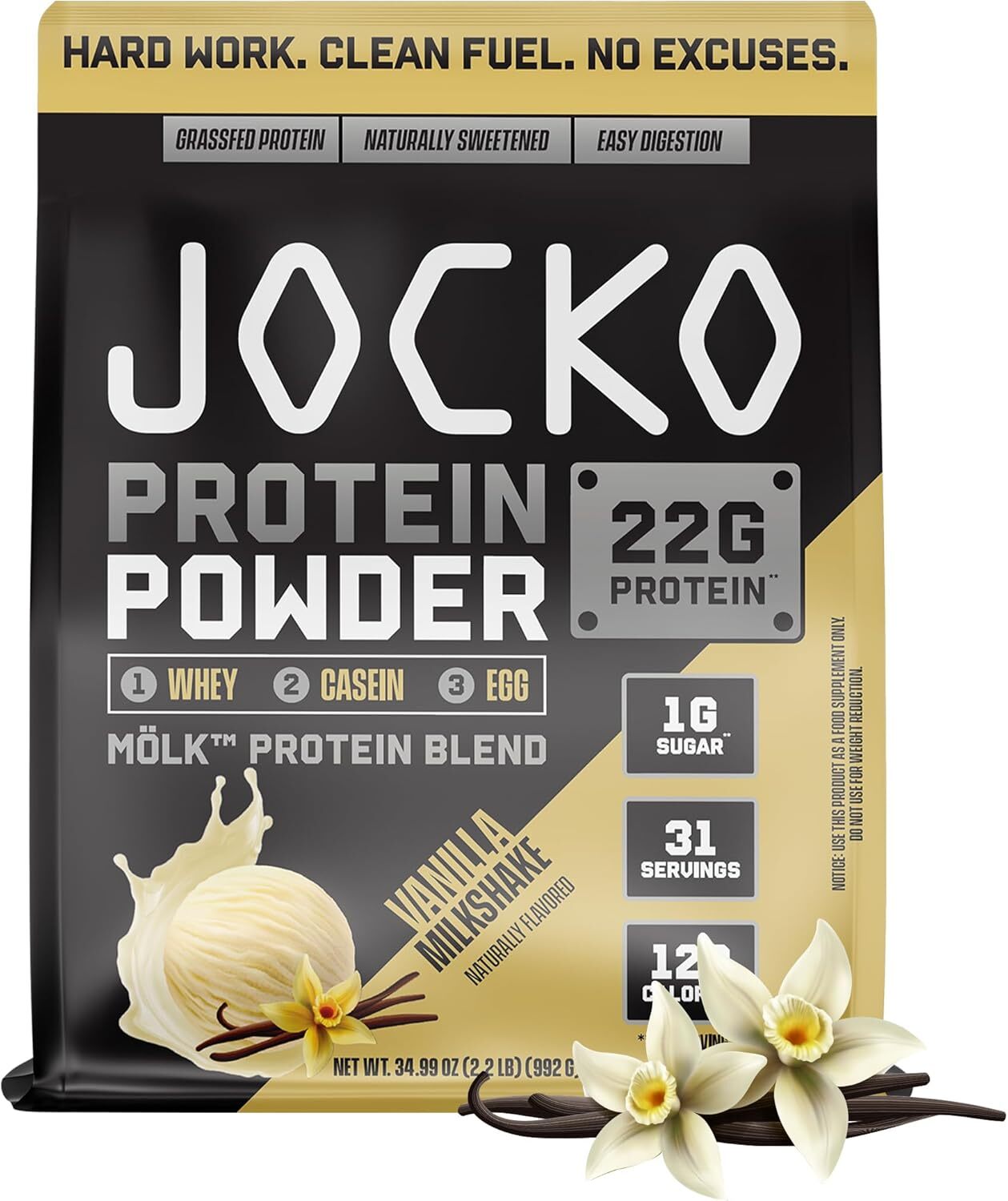 Jocko MOLK Whey Casein Protein Blend Powder 22g Protein 2lb Tubs Pick Flavor New