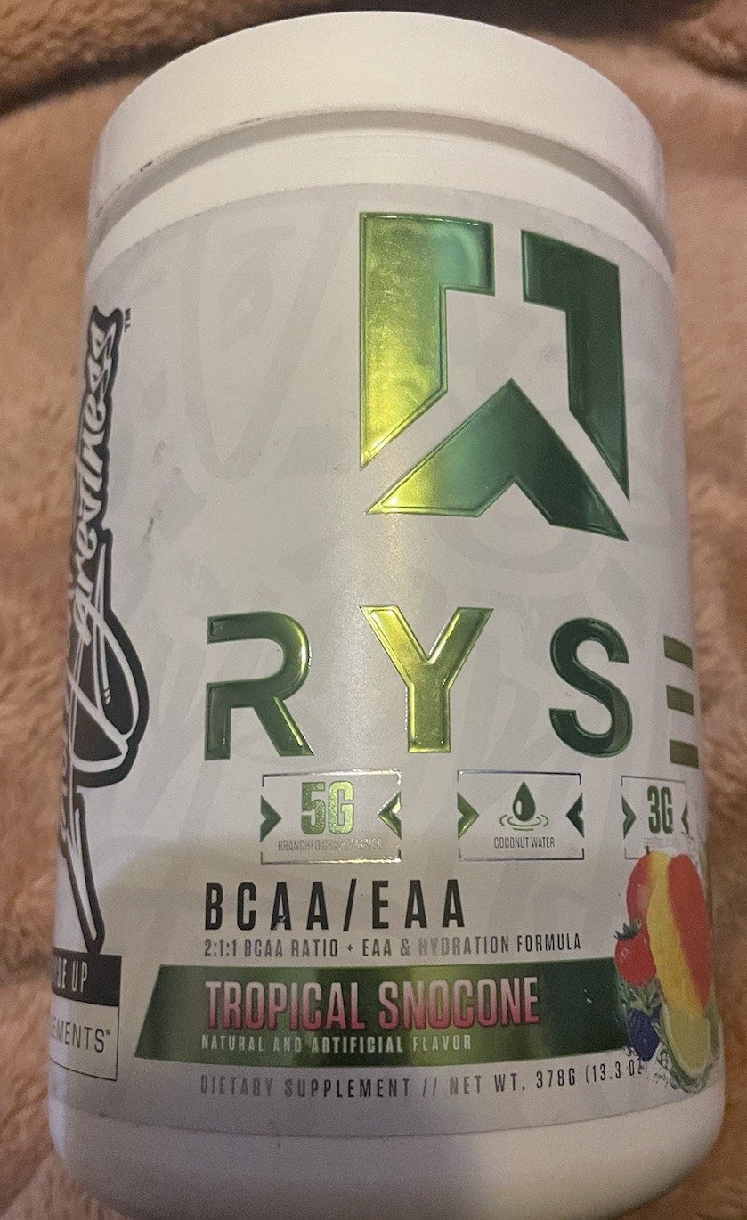 RYSE – BCAA + EAA – Tropical Snocone – 30 Servings13.3 Oz Exp 03/27