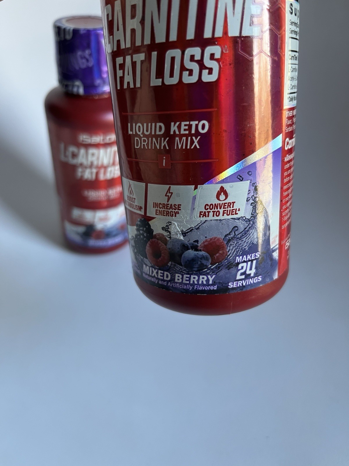 Lot Of (2) L-CARNITINE Fat Loss Metabolism Activator Mixed Berry Bb 5/26