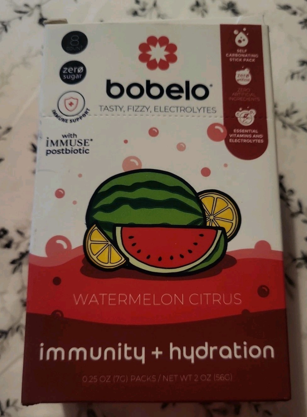 3 Bobelo Watermelon Citrus Immunity + Hydration (8 Count Each) -EXP: 10/28