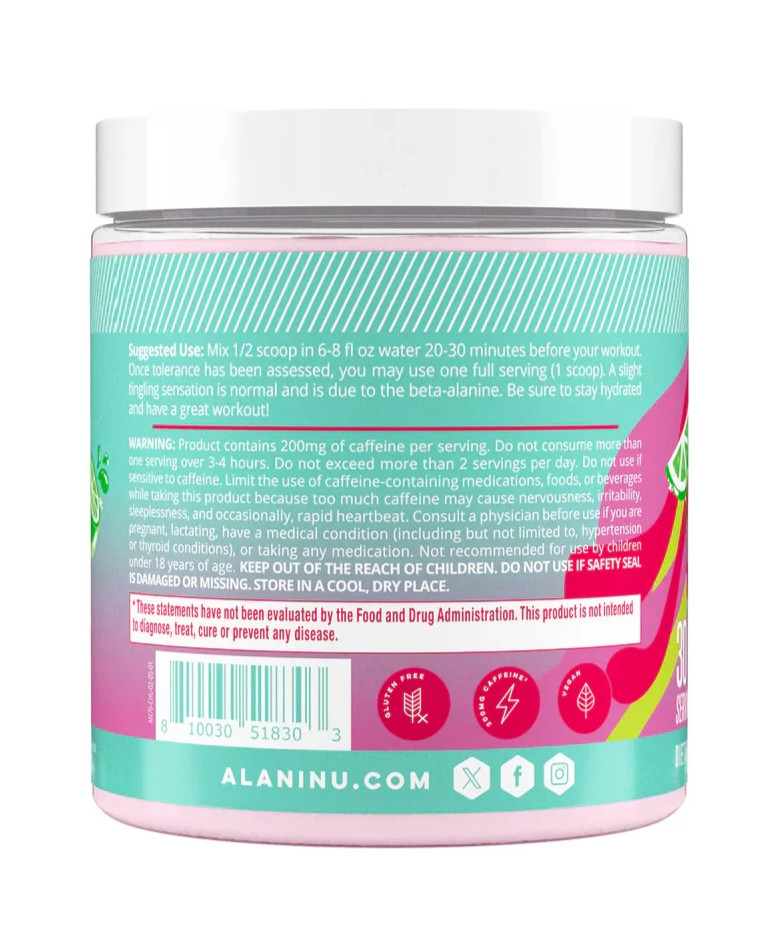 Alani Nu Pre Workout Cherry Twist 30 Servings (10.9 oz) Expires 01/2027