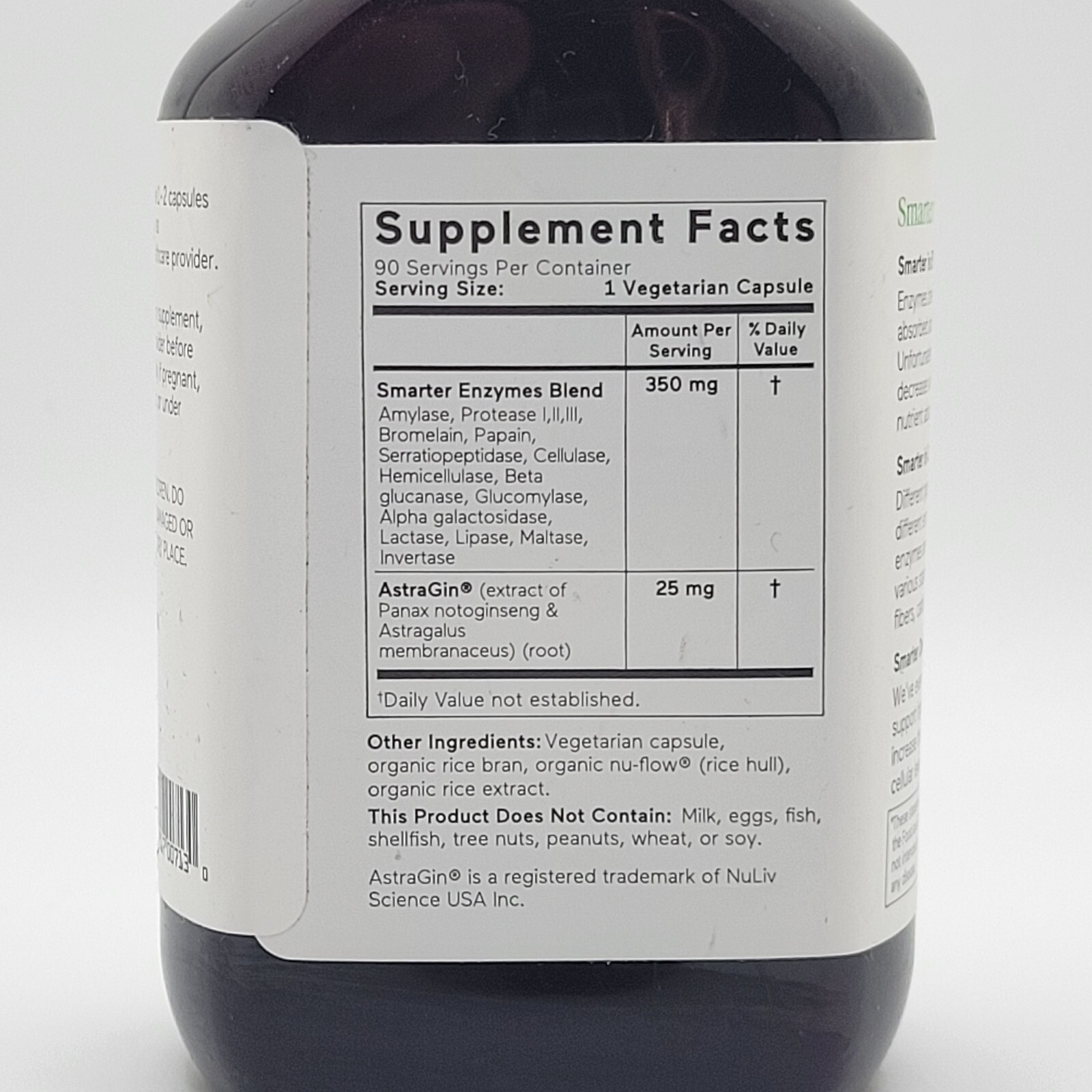 Smarter Nutrition ENZYMES – 90 Capsules – Assists Nutrient Absorption SEALED