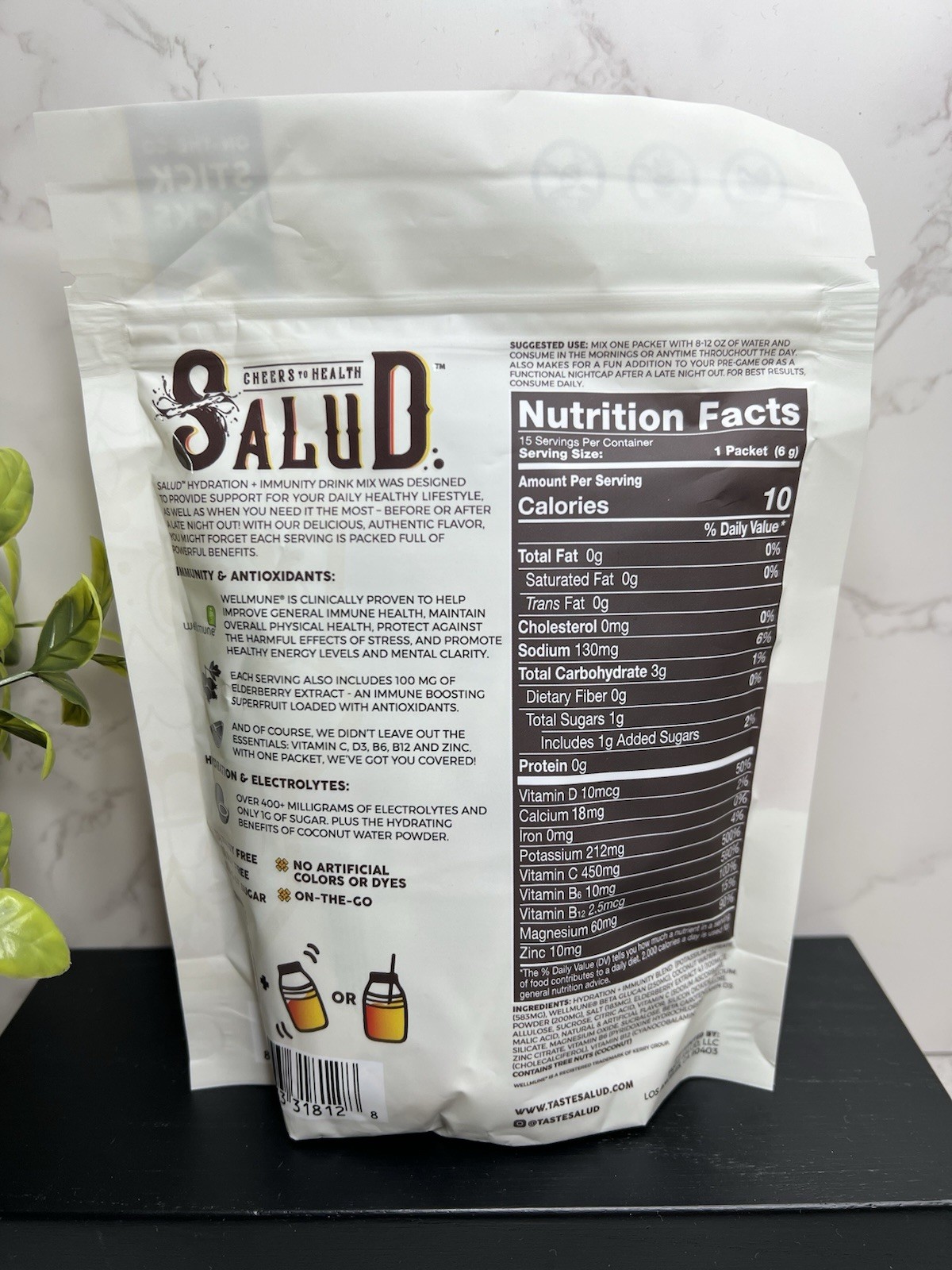 Salud Hydration+Immunity Electrolyte Drink Mix Mango Agua Fresca 15 Exp 06/26