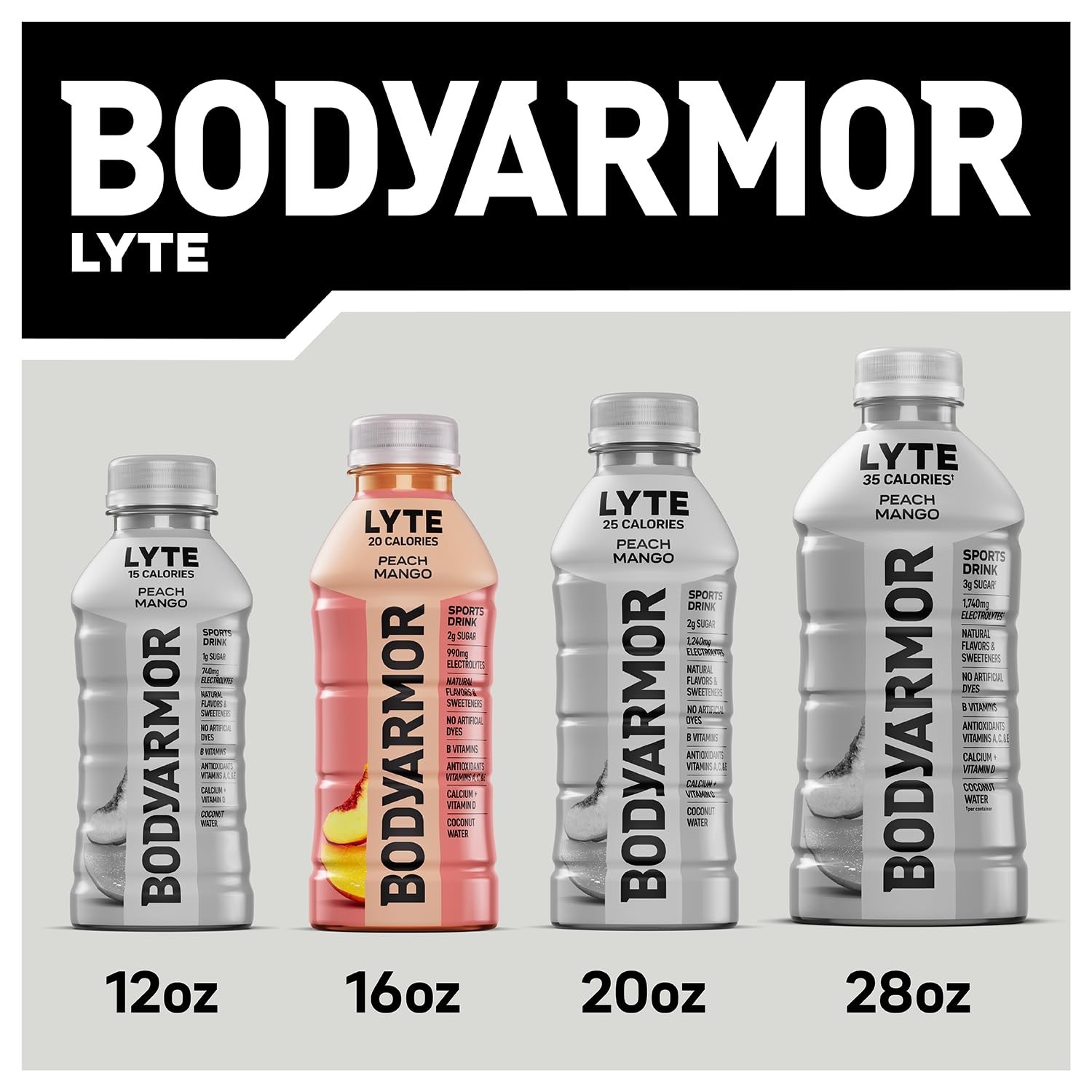 12-Pack Lyte Peach Mango – Low-Calorie Electrolyte Drink for Active Lifestyles
