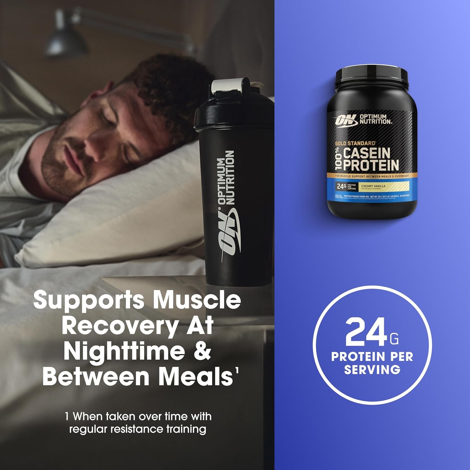 Optimum Nutrition 100% Micellar Casein Creamy Vanilla 2 Pound Slow Digest