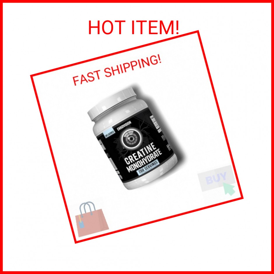 Ekkovision Creatine Monohydrate Powder, Micronized, Unflavored, Pre Workout & Po