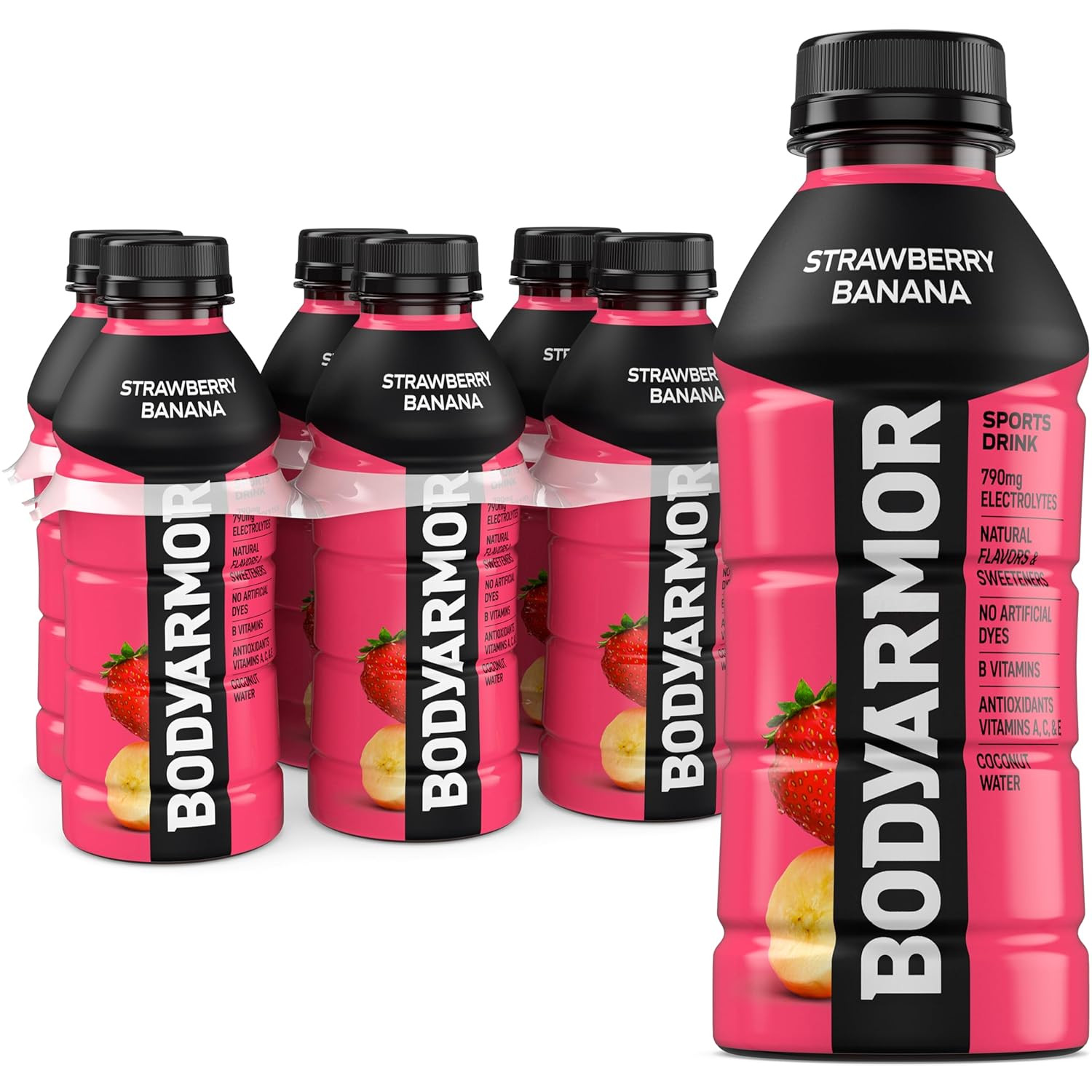 BODYARMOR Sports Drink, Strawberry Banana, Electrolyte Drink Hydration, 16 Fl Oz