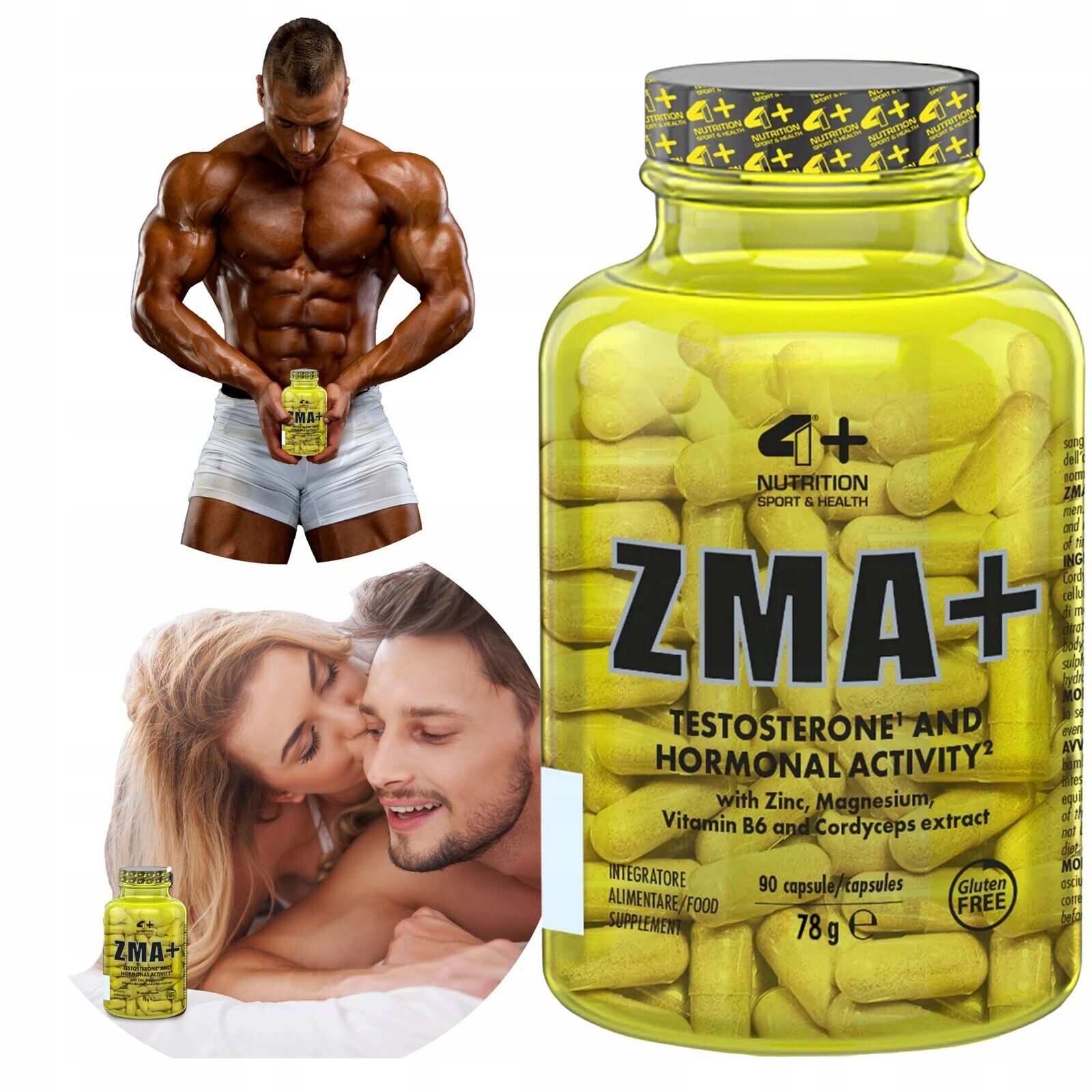 4+ NUTRITION ZMA+ 120-360 CAPSULES – TESTO Support – Improves sleep quality