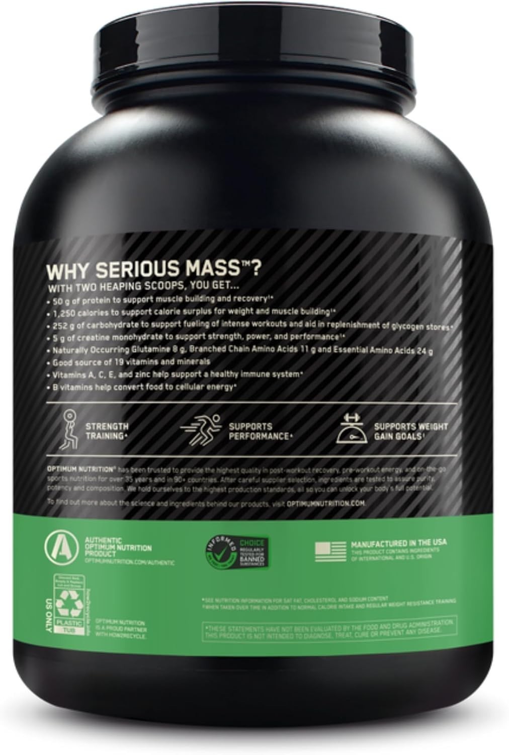 Vanilla Serious Mass – 6lb Protein Gainer with 50g Protein & Immune Support